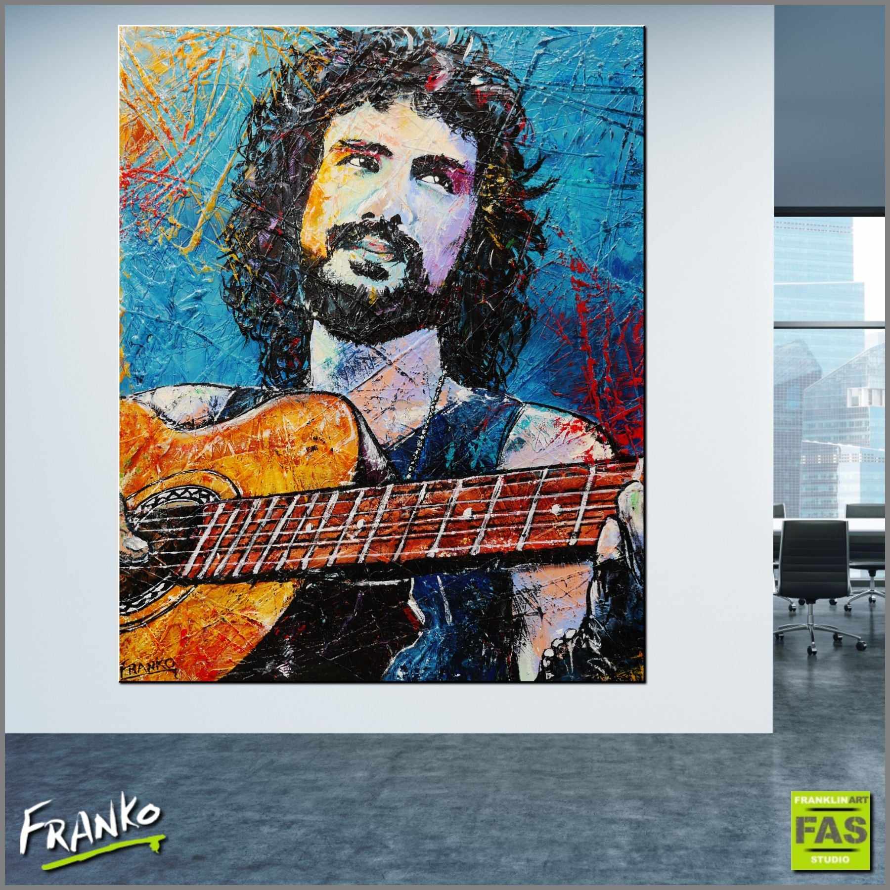 Just Relax Take it Easy - 47x59 Inch Large Abstract Realism Cat Stevens Canvas Art Print - Perfect for Living Room, Bedroom or Office Wall Decor