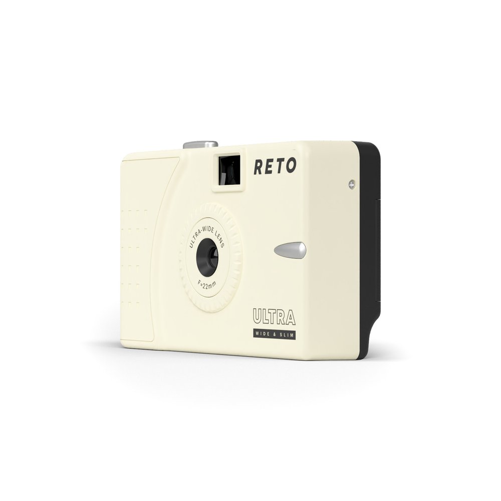 RETO Ultra Wide & Slim 35mm Film Camera - Vintage Style Compact Point & Shoot (Cream) | Perfect for Travel, Street Photography & Retro Enthusiasts