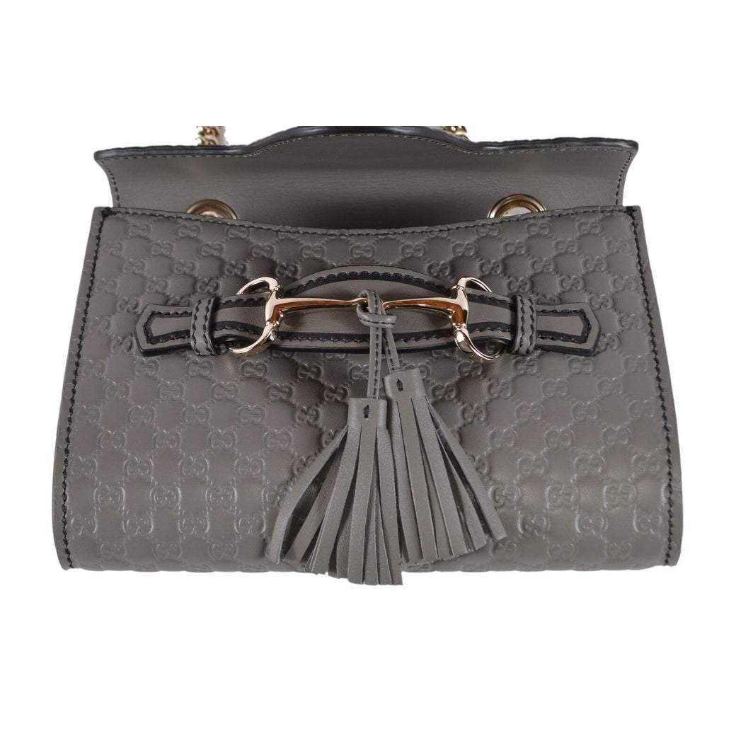 Gucci Emily Mini Micro Guccissima Crossbody Bag in Grey | Luxury Leather Handbag for Women | Perfect for Date Night & Evening Events