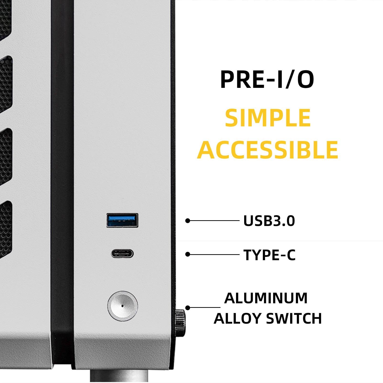 Mechanic Master Cool Cube C28 Compact PC Case - Aluminum & Steel MATX/ITX Chassis with Tempered Glass & Water Cooling Support - Perfect for Small Space Gaming & Home Office Setups (Moonlight Silver)