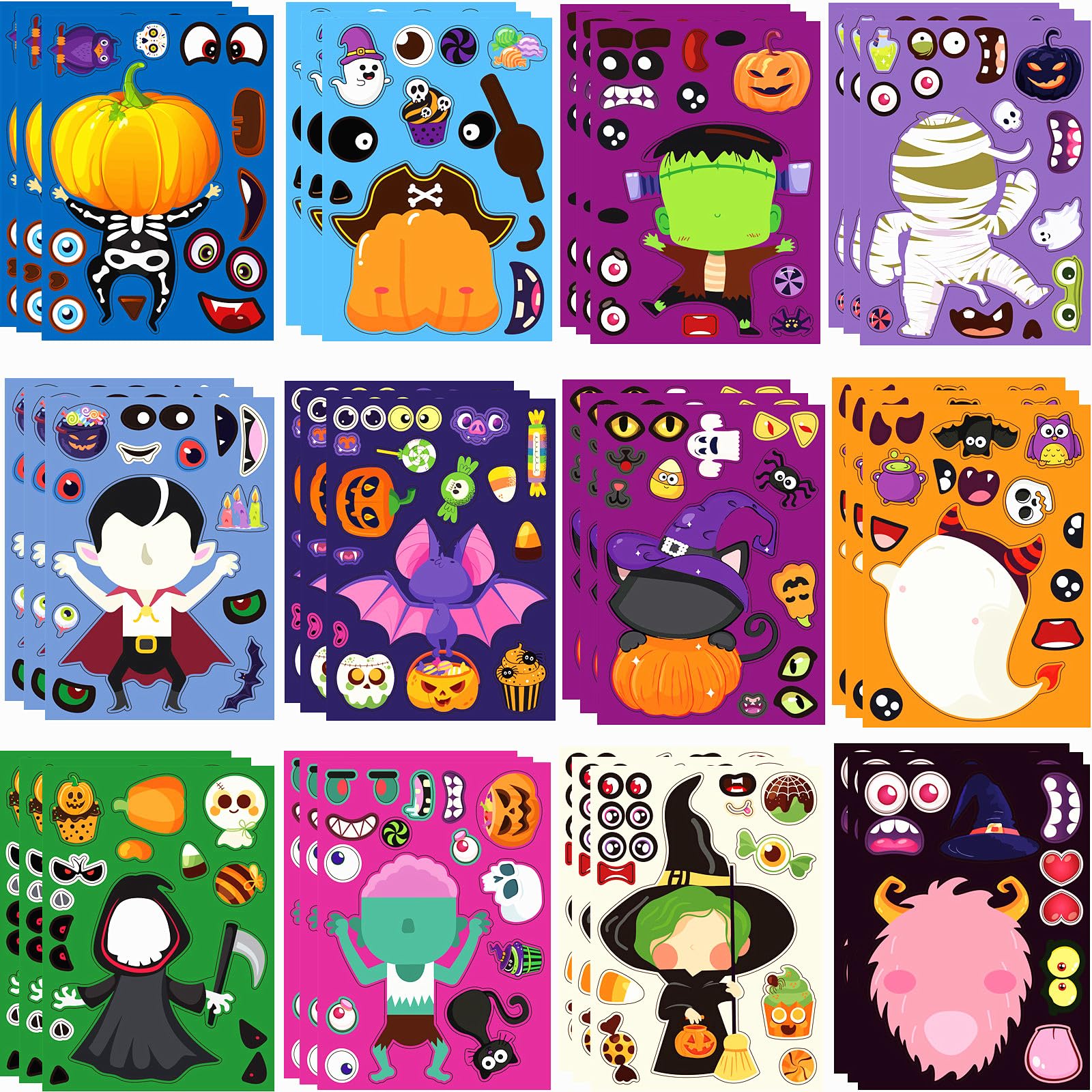 36 Sheets Halloween Stickers for Kids - DIY Halloween Crafts, Party Favors & Game Supplies - Perfect for Halloween Decorations, Scrapbooking & Trick-or-Treat Bags