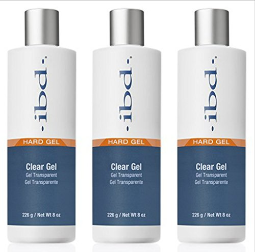 (3 Pack) IBD Clear Gel Refill 8 oz - Professional Nail Polish Gel for Salon & Home Manicure - Long Lasting, High Shine Nail Art Gel for DIY & Professional Use