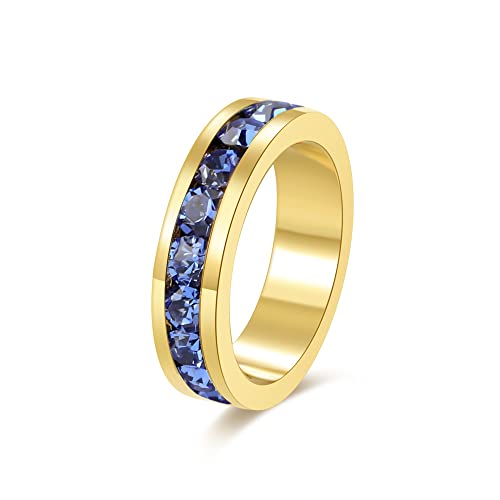 September (Sapphire), gold charm
