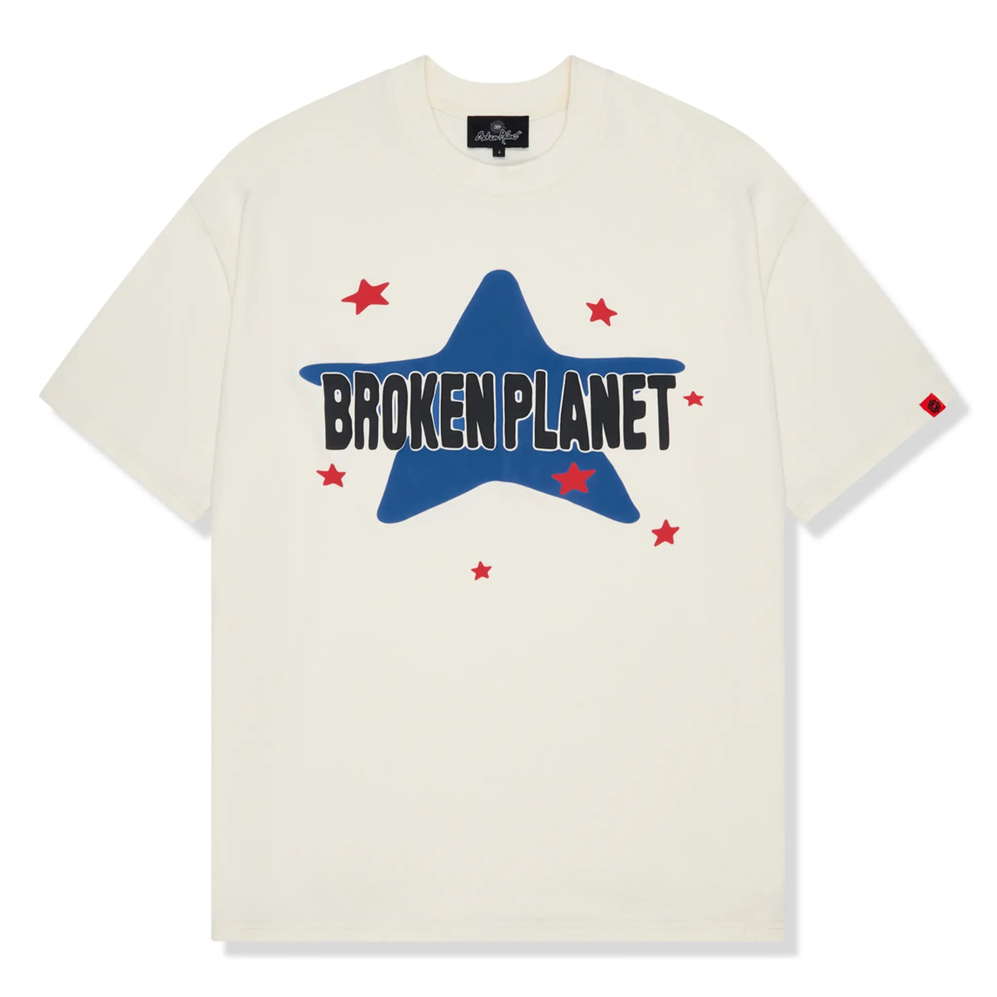 Broken Planet Vanilla White Star Graphic T-Shirt for Men - Soft Cotton Tee with Unique Design - Perfect for Casual Wear, Street Style & Everyday Outfits