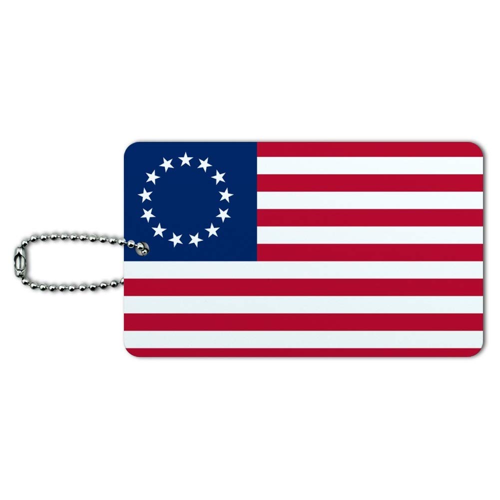 Betsy Ross 1776 American Flag Luggage Tag - Patriotic Suitcase ID Card for Travel - Perfect for Carry-On Bags, Backpacks & Suitcases
