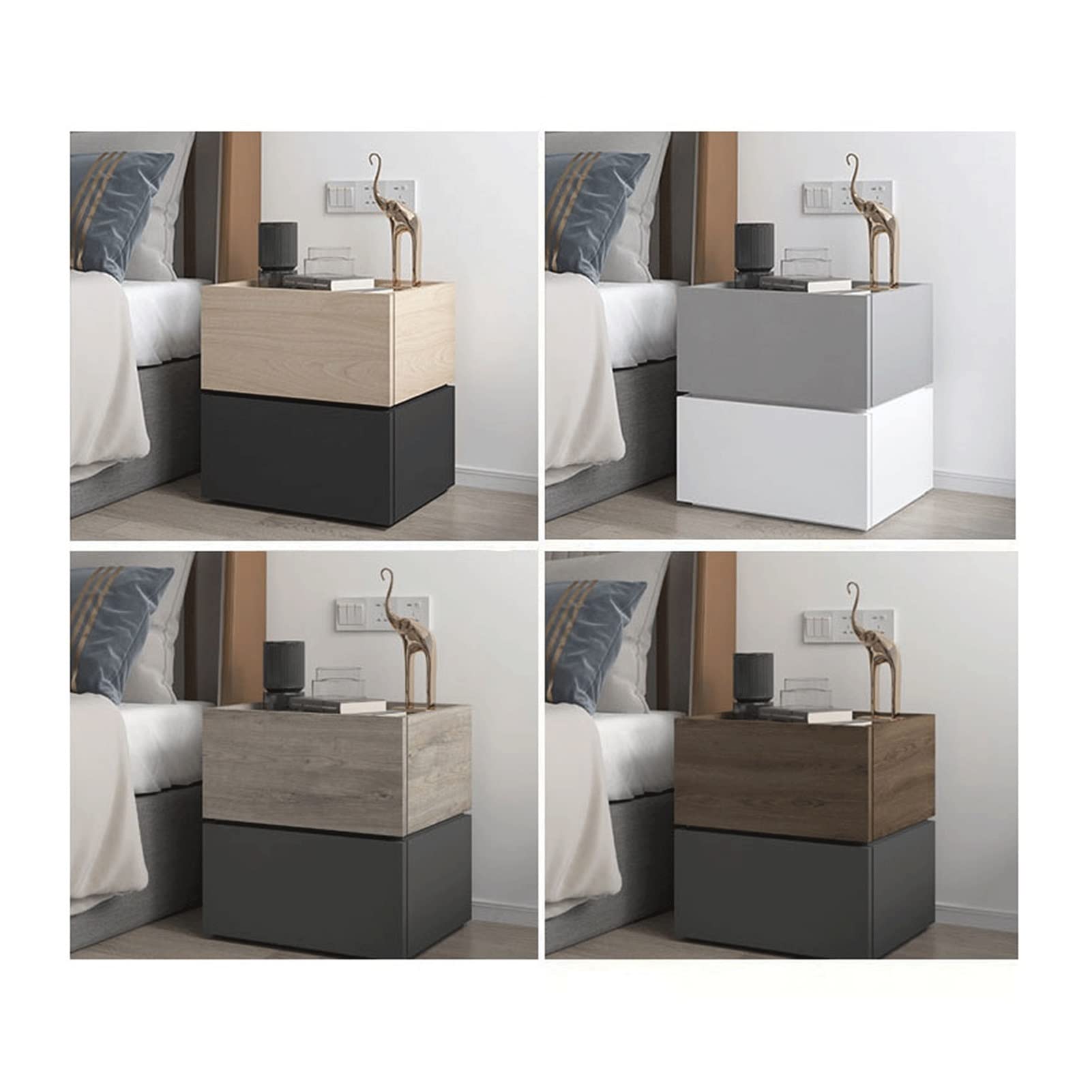 ZALORD Nightstand Set - Modern Wooden Bedside Table with Storage, Corner Cabinet for Bedroom, Living Room & TV Stand (Combo 9) - Perfect for Small Spaces & Apartment Decor