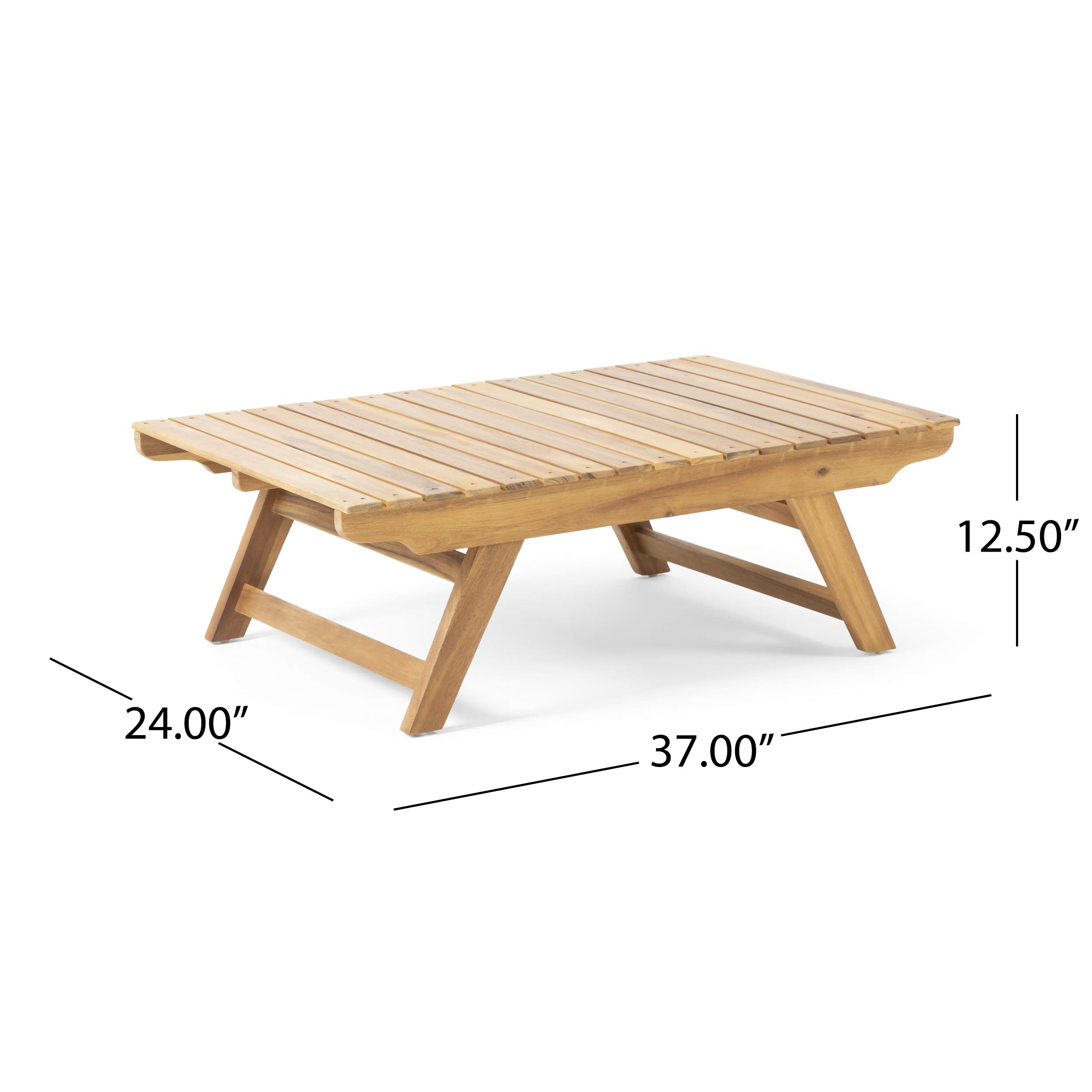 Premium Outdoor Wooden Coffee Table - Teak Finish, Weather-Resistant & Durable for Patio, Garden, Deck, and Poolside Use - GDFStudio by Great Deal Furniture