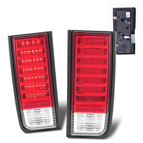 Hummer H2 LED Tail Lights Assembly Set - Red/Clear (Pair) Left Driver & Right Passenger Side Replacement - Durable & Bright for Night Driving & Off-Road Adventures