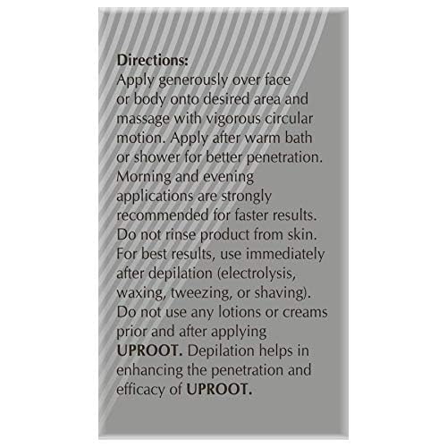 Uproot Lotion Hair Growth Retarding Formula - 120ml White | Reduces Unwanted Hair Growth | Natural Hair Inhibitor for Smooth Skin | Perfect for Facial, Bikini & Body Hair Control