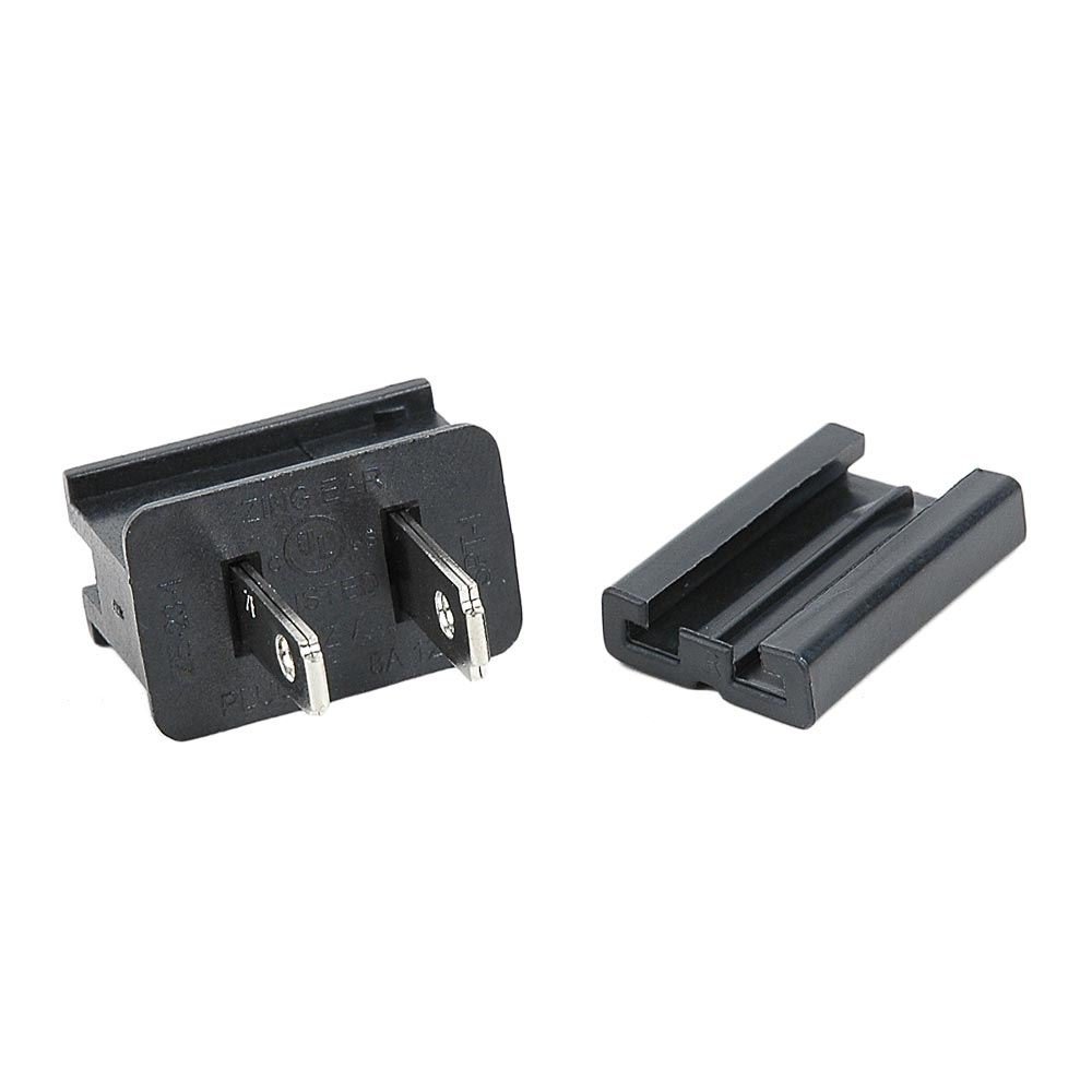 25 Pack SPT1 Male Vampire Plugs Black - 8 Amp Rated, Easy to Use with Slide-On Back for Christmas & Holiday Lights - Indoor/Outdoor Decoration Lighting Connectors