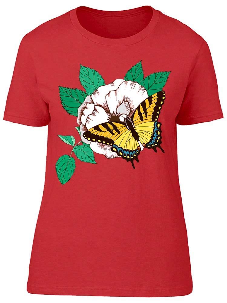 Women's Tiger Swallowtail Butterfly Graphic T-Shirt - Soft Cotton Casual Tee for Summer Outfits, Nature Lovers & Butterfly Enthusiasts | Perfect for Hiking, Gardening and Outdoor Adventures