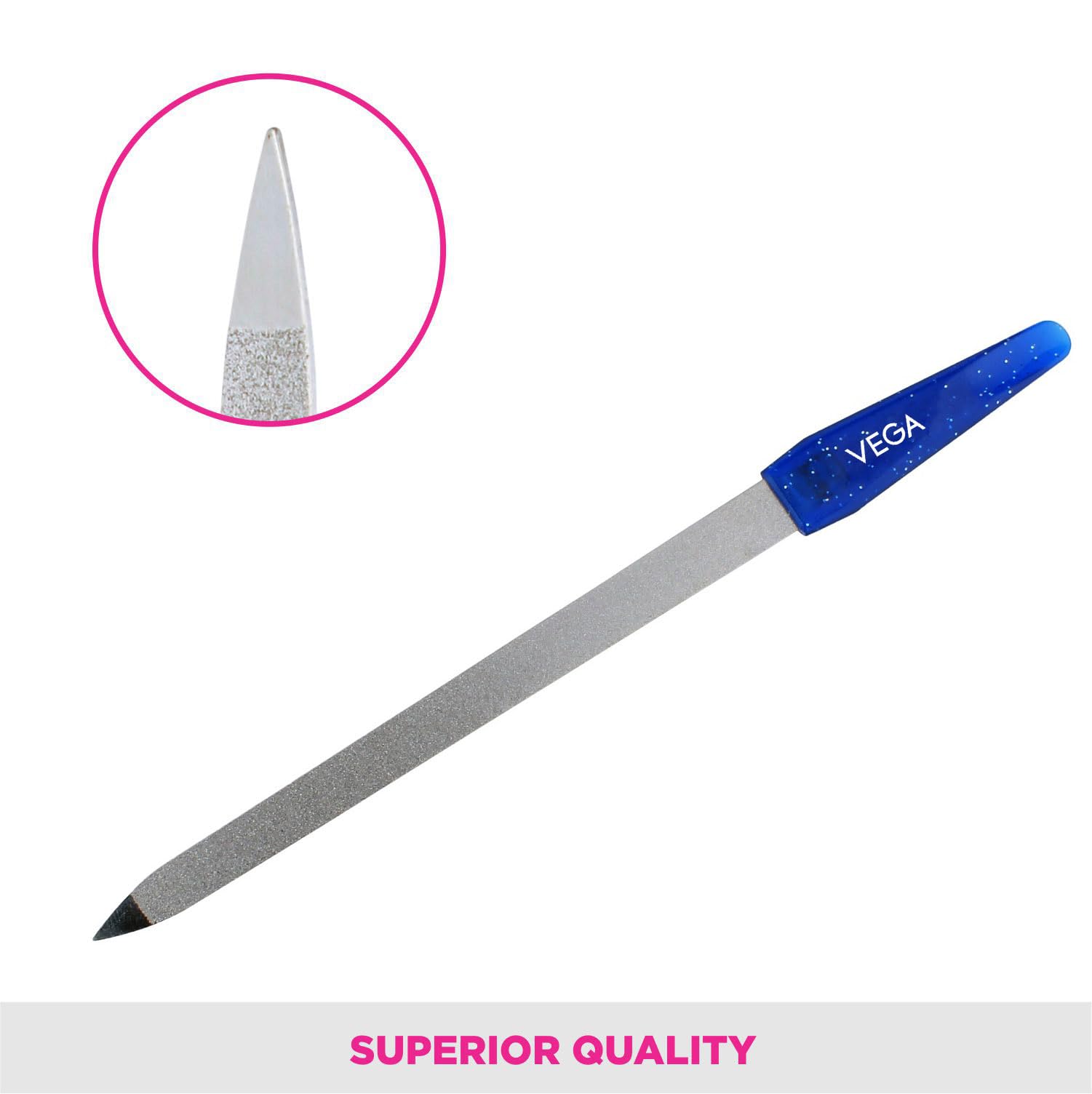 Premium Vega Nail File - Large Professional Manicure & Pedicure Kit for Strong Natural Nails - Perfect for Home Salon, Travel & DIY Nail Care