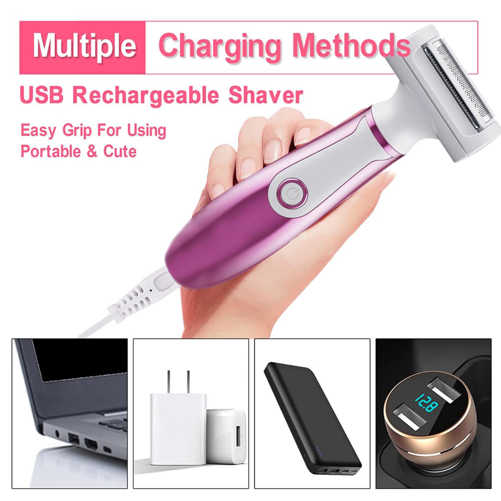 Best Rechargeable Women's Electric Shaver - 4-in-1 Painless Body & Facial Hair Remover for Face, Arms, Legs & Bikini Line | Smooth Shaving for Travel, Gym & Daily Use