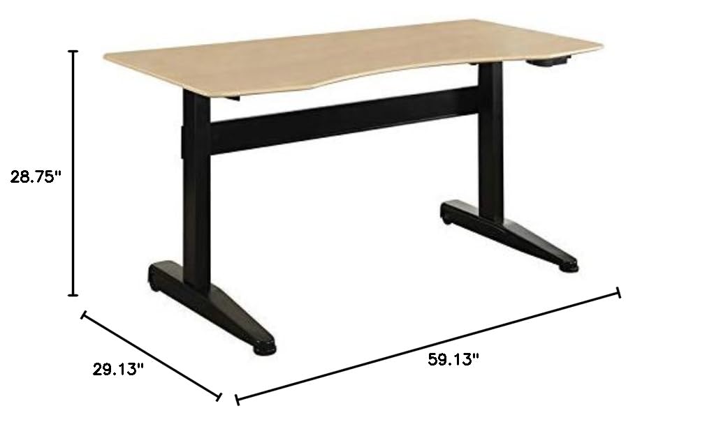 Furniture of America Glenda Black Metal Adjustable Height Standing Desk - Perfect for Home Office, Study & Workspace Ergonomics