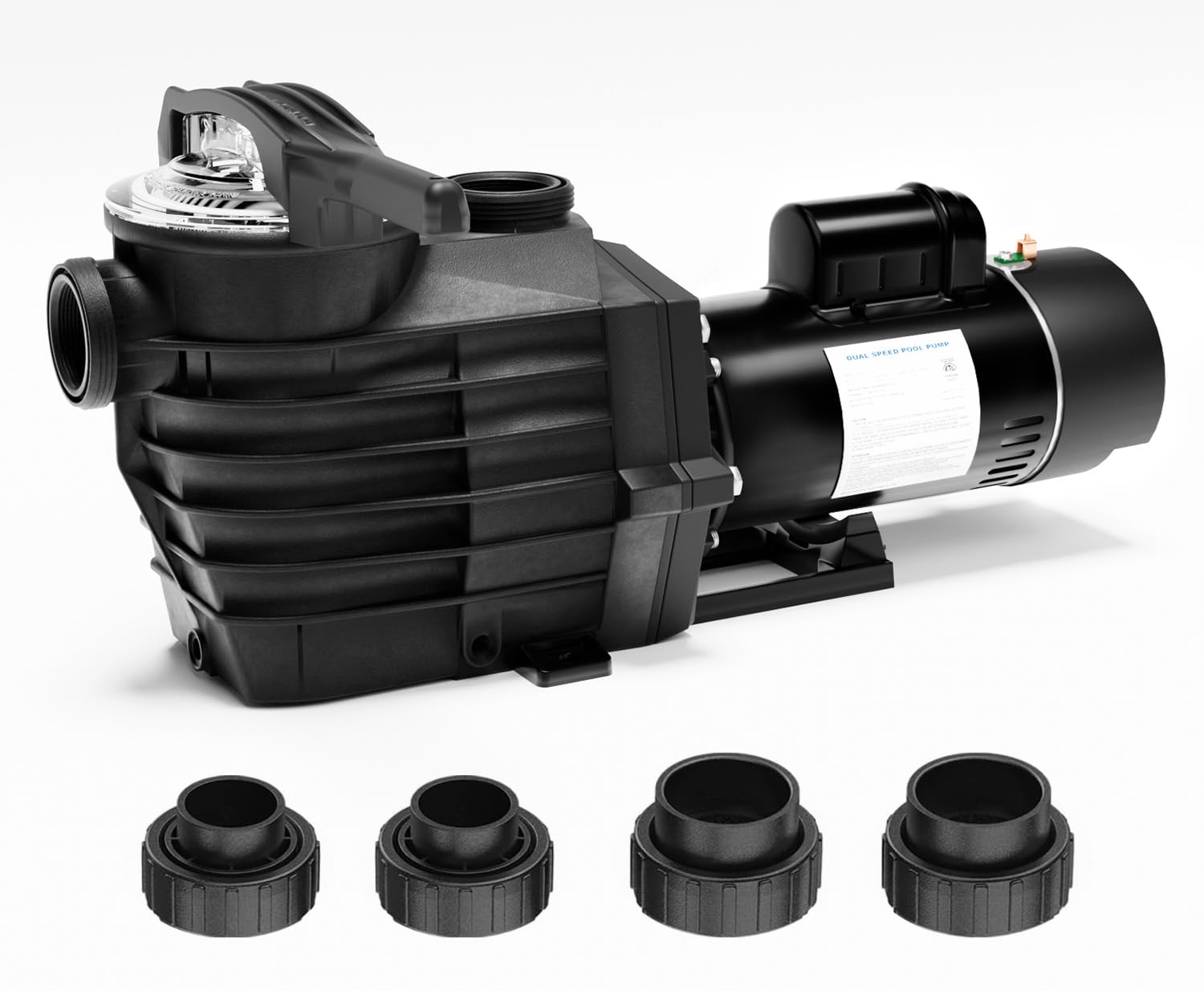 Pipopa 2.5HP 6420GPH Dual Voltage Pool Pump (115V/230V) for Above Ground & Inground Pools - Super Powerful, Energy Efficient, Saltwater & Freshwater Safe, IP44 Waterproof - Perfect for Backyard, Residential & Commercial Swimming Pools
