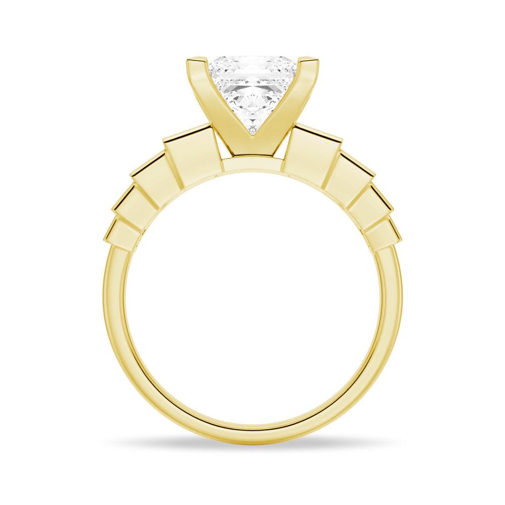 Exquisite Cinderella Staircase Princess Cut Moissanite Engagement Ring Set with Matching Wedding Band - Perfect for Proposals, Anniversaries & Bridal Jewelry
