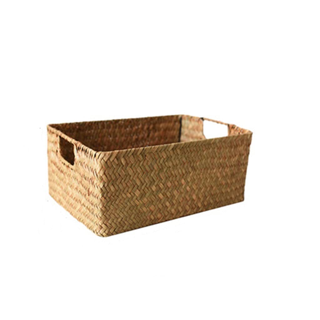BTYAY Hand-Woven Rattan Storage Basket - Rectangular Wicker Organizer for Fruits, Tea, Snacks, Bread | Perfect for Picnics, Bathroom & Cosmetic Storage | Stylish Home Decor & Houseware Organization