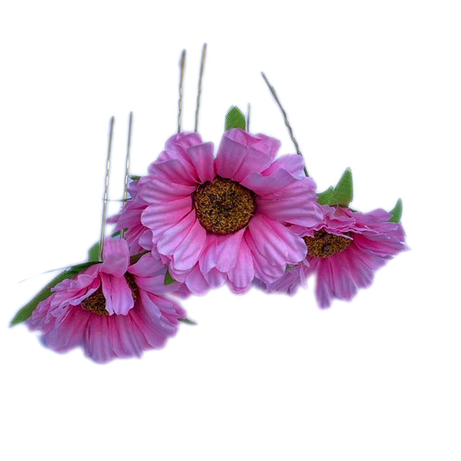 Sunflower Hair Pins for Women & Girls - 4 Pack Purple Floral Hair Styling Accessories, Perfect for Bun Decoration, Bridal Hairstyles & Everyday Fashion