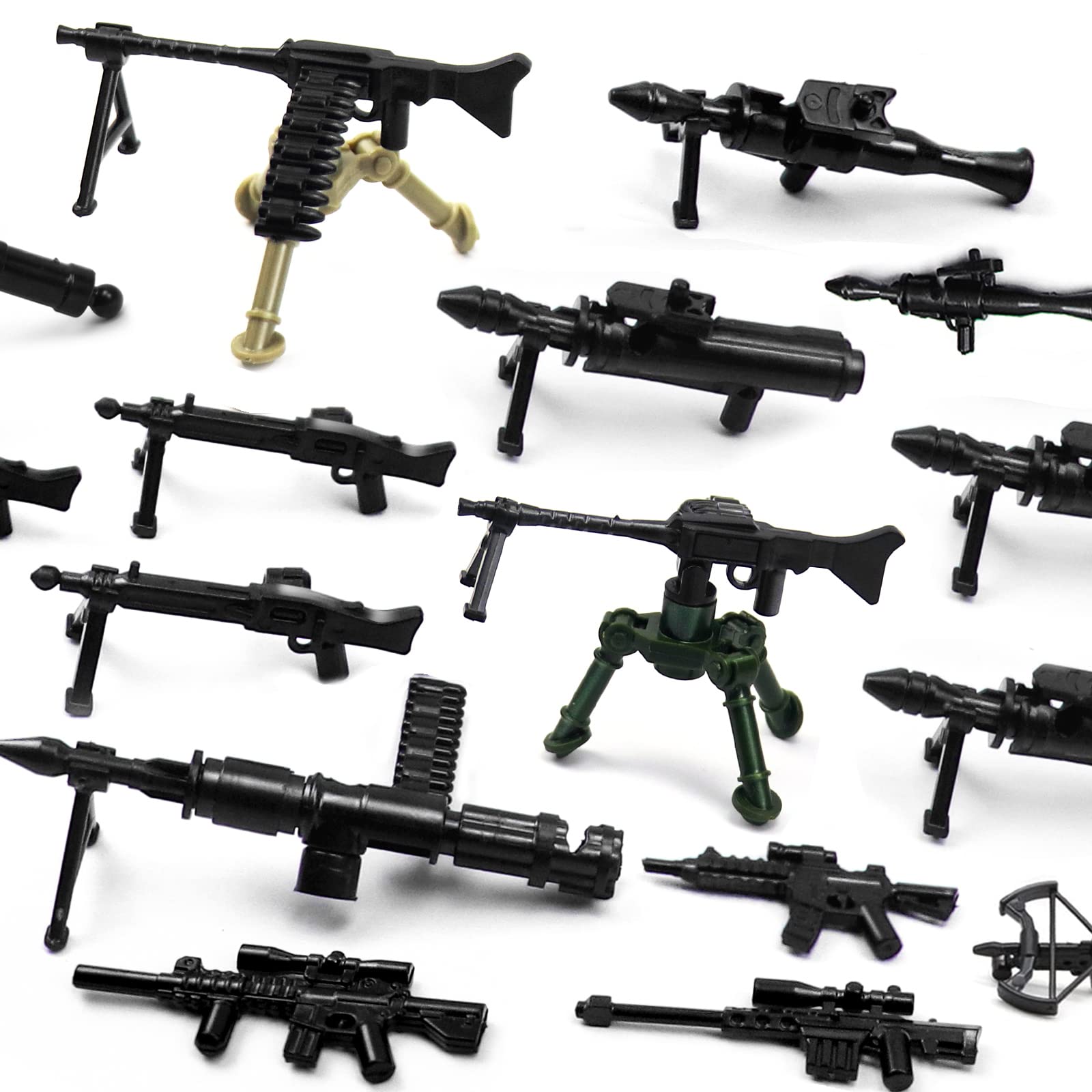 Army Soldier Toy Weapons Set - 50+ Military Guns & Gear Accessories for Kids, Compatible with Major Building Blocks - Perfect for Battle Scenes, Role Play & Collectors