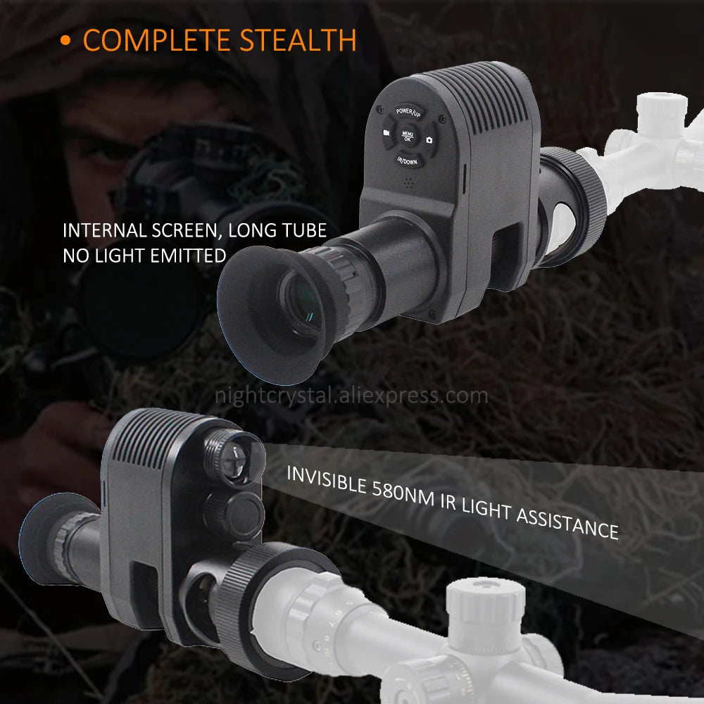 Best Hunting Night Vision Goggles with 850nm Rifle Thermal Scope - Clip-On Monocular Digital Camera for Red Dot Sight & Laser IR - Perfect for Night Hunting, Wildlife Observation & Tactical Missions