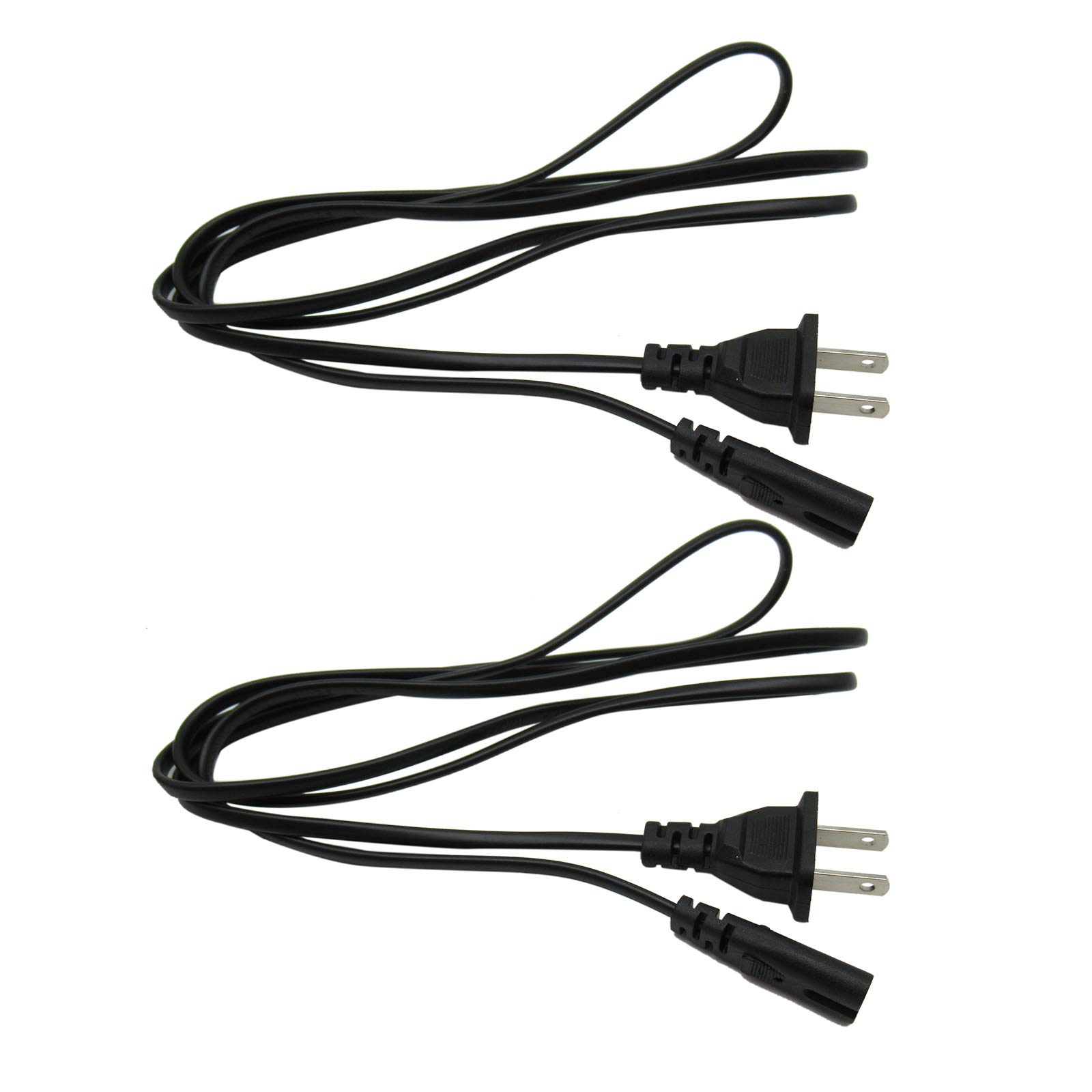 2-Pack Black AC Power Cord for Sony PlayStation PS4, PS3, PS2 (Slim/Super Slim) - Replacement Power Supply Cable | Perfect for Gaming Setup & Home Entertainment System