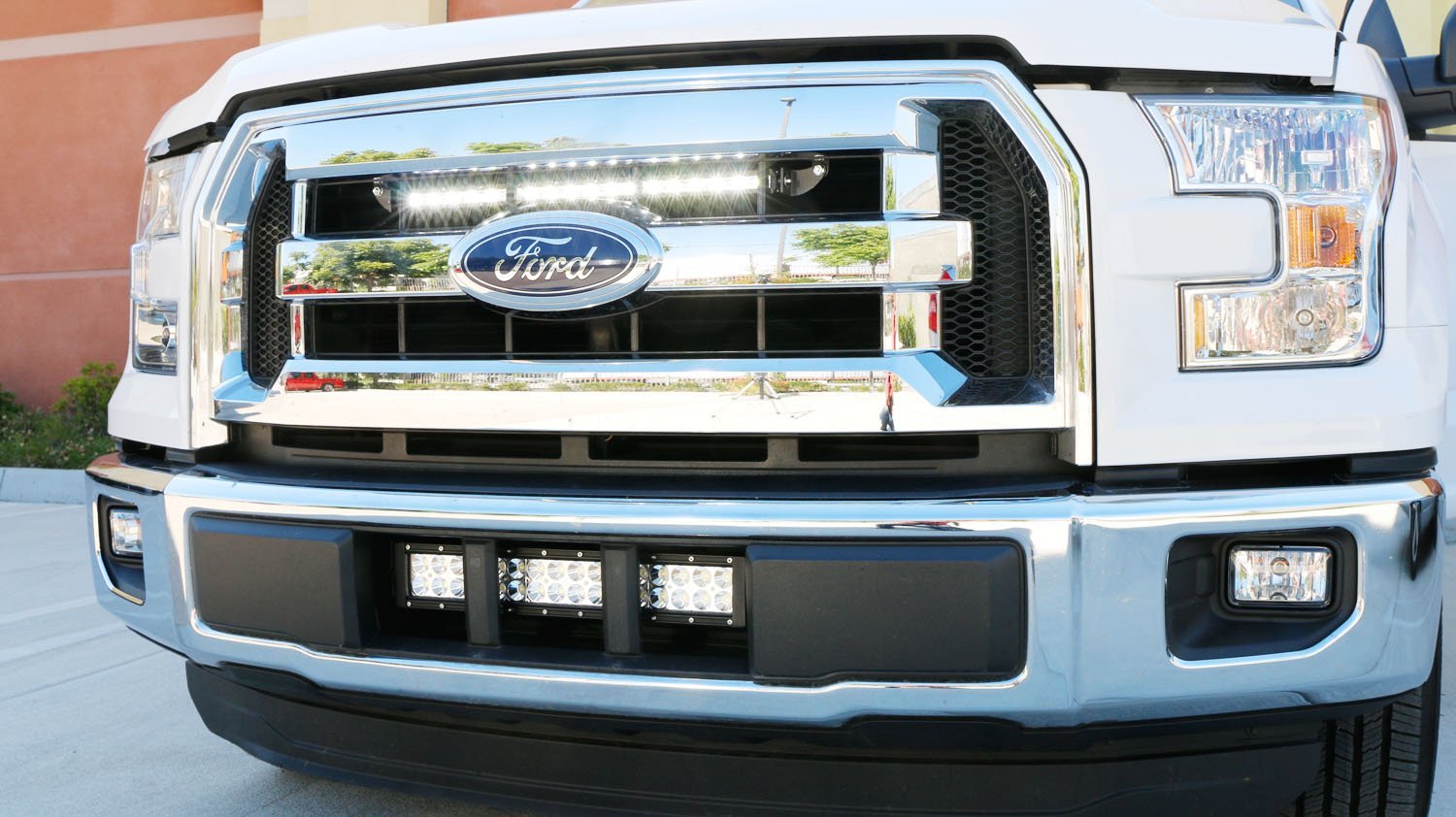 54W 20 LED Light Bar with Hidden Behind Grille Mount Bracket for 2015+ Ford F150 - Off-Road Lighting, Truck Accessories, Night Driving & Adventure Use