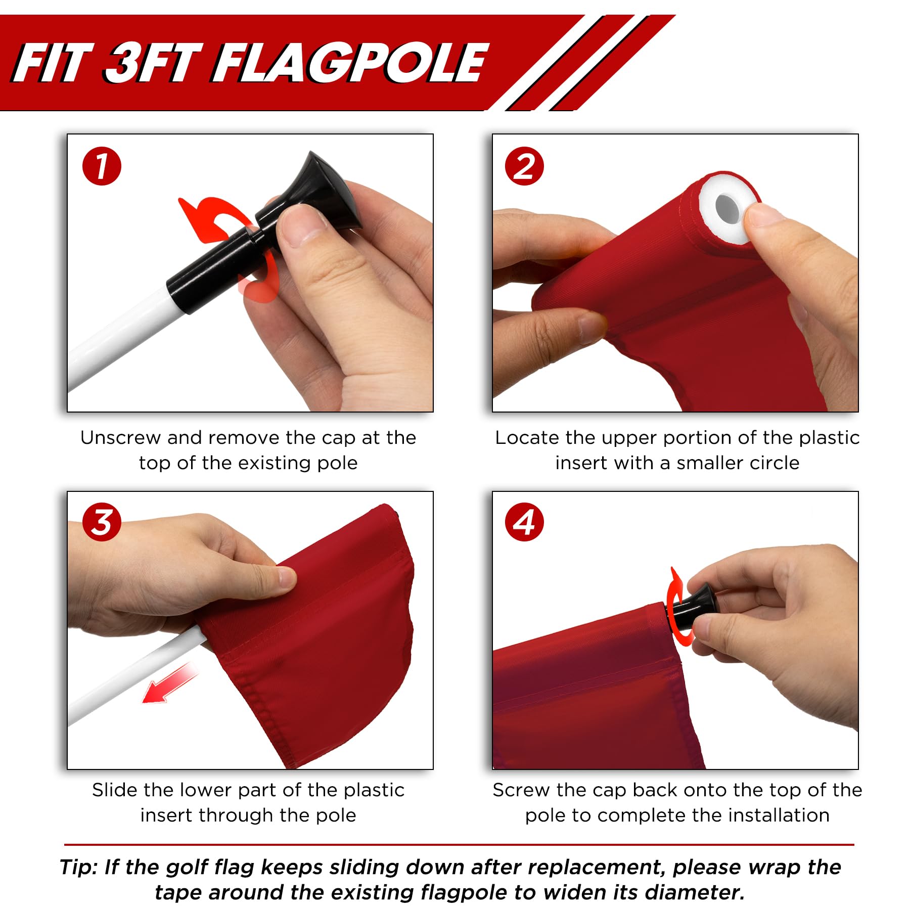 KINGTOP 400D Nylon Golf Putting Green Flags - 8