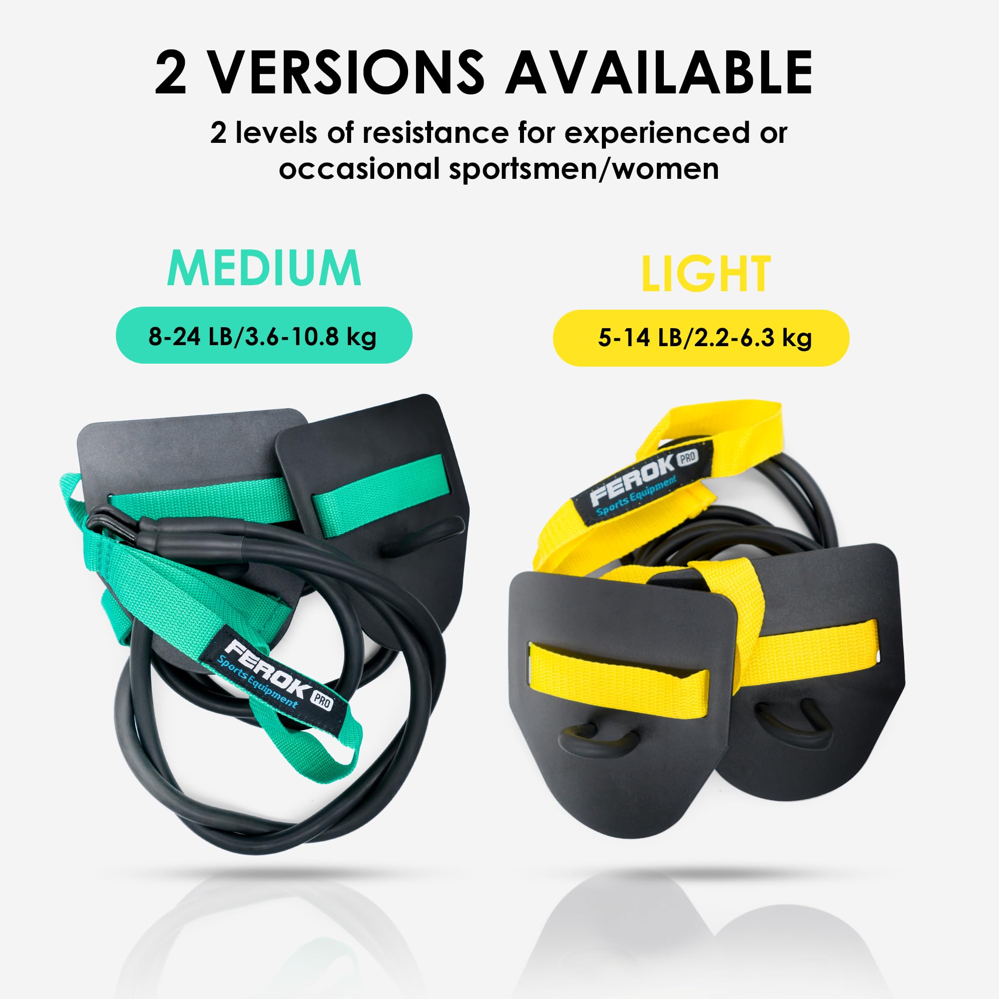 Premium Swimming Resistance Band Set with Hand Paddles - Professional Dryland Swim Training Equipment for Strength & Endurance - Waterproof Swim Exercise Bands & Cords - Ideal for Home Workouts, Poolside Training & Competitive Swimmers (Light Yellow)