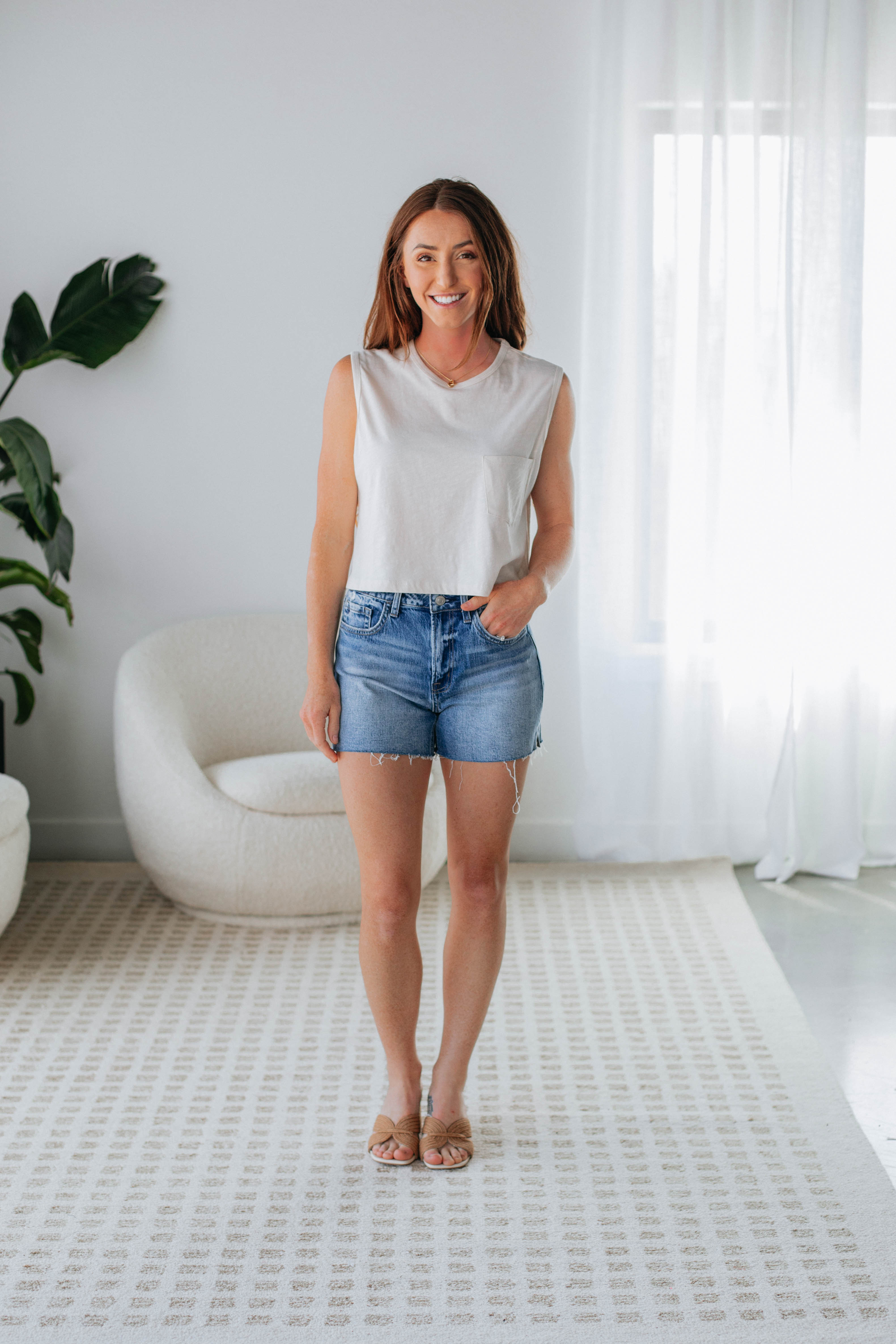 Esmarie Tank Top - Natural Cotton Women's Casual Shirt for Summer Outfits & Beach Wear
