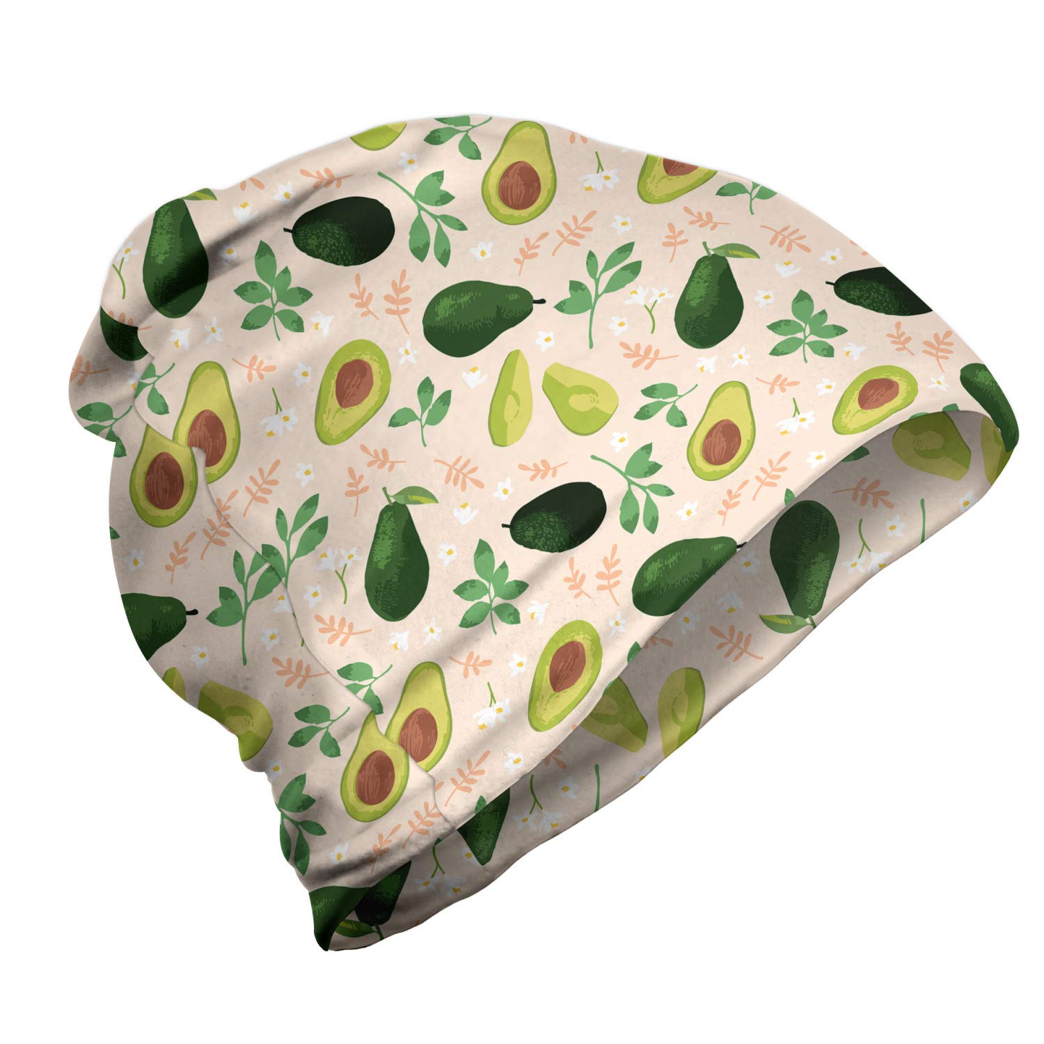 Ambesonne Unisex Beanie - Whole Sliced Fruit Design - Warm Winter Hat for Men & Women - Perfect for Hiking, Camping & Outdoor Activities