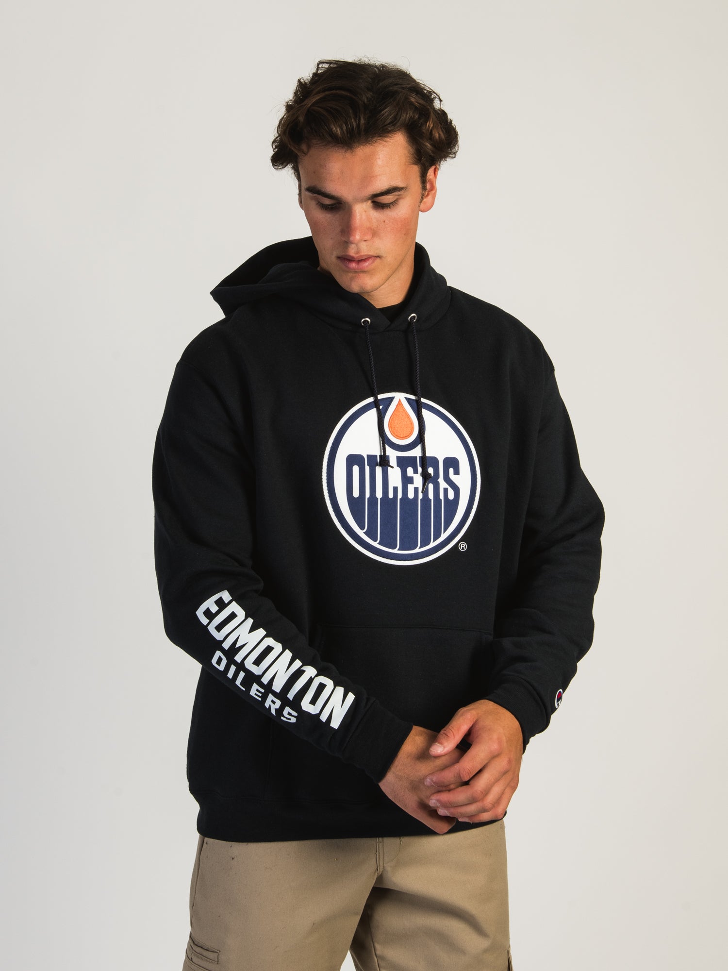 Champion NHL Edmonton Oilers Center Ice Pullover Hoodie - Men's & Women's Casual Wear for Game Day & Outdoor Activities