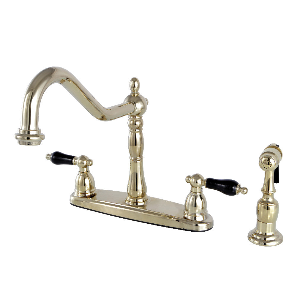 Kingston Brass KB1752PKLBS Duchess Centerset Kitchen Faucet - Polished Brass Finish, High Arc Spout, Single Handle for Modern Kitchens | Perfect for Washing Dishes, Filling Pots & Daily Kitchen Tasks