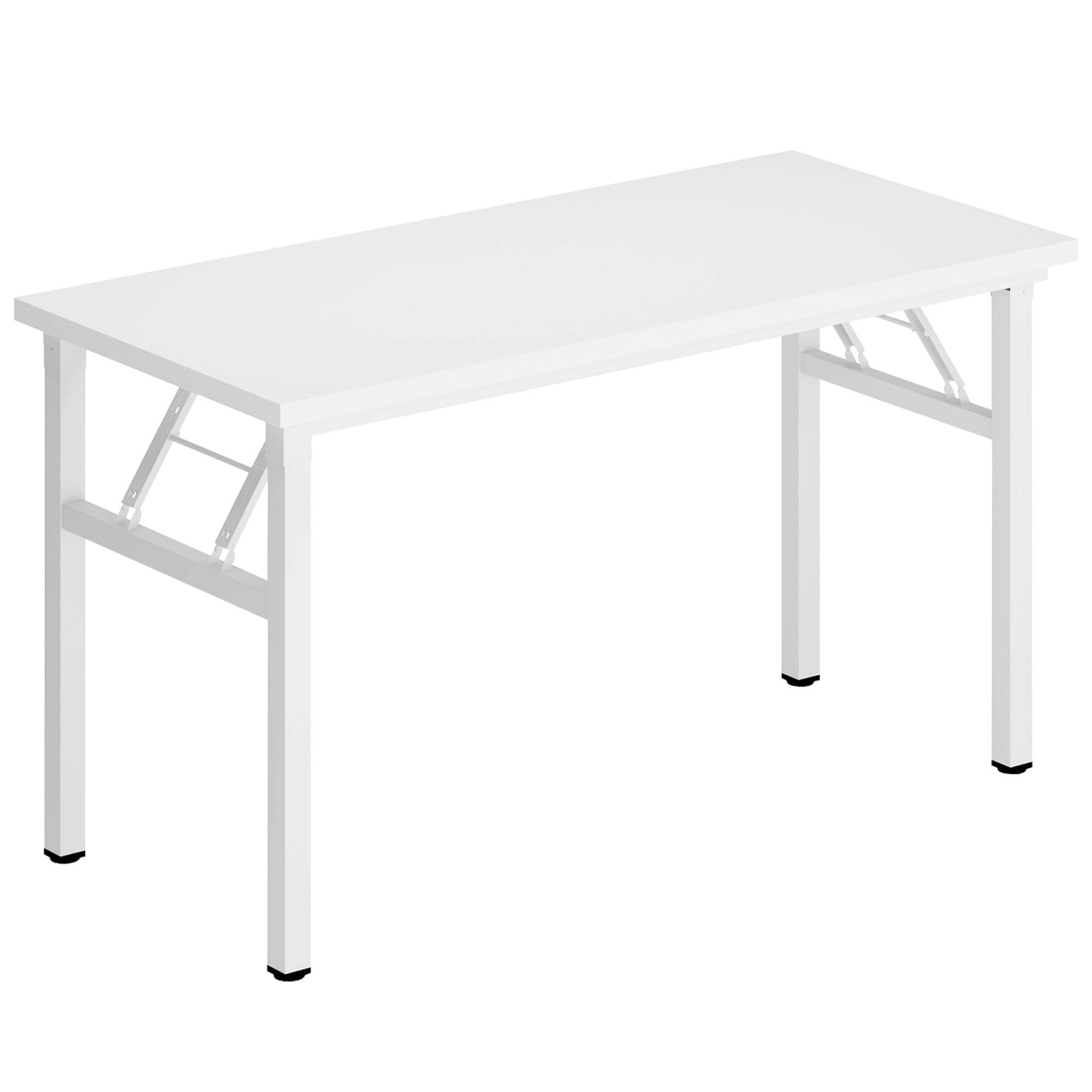 DlandHome 47-inch Folding Computer Desk - Portable Workstation for Home Office, Study, Conference & Activities - Sturdy White Fully Assembled Table (Model DND-ND5-120WW) | Perfect for Small Spaces, Dorm Rooms & Multi-Purpose Use