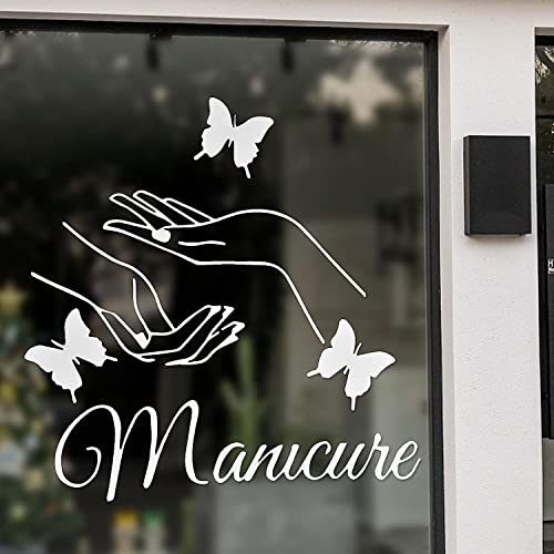 Eco-Friendly Nail Salon Window Sticker & Wall Decal - Durable, Wear-Resistant Interior Decor for Beauty Salons & Nail Studios - Perfect for Shop Windows, Reception Areas & Treatment Rooms