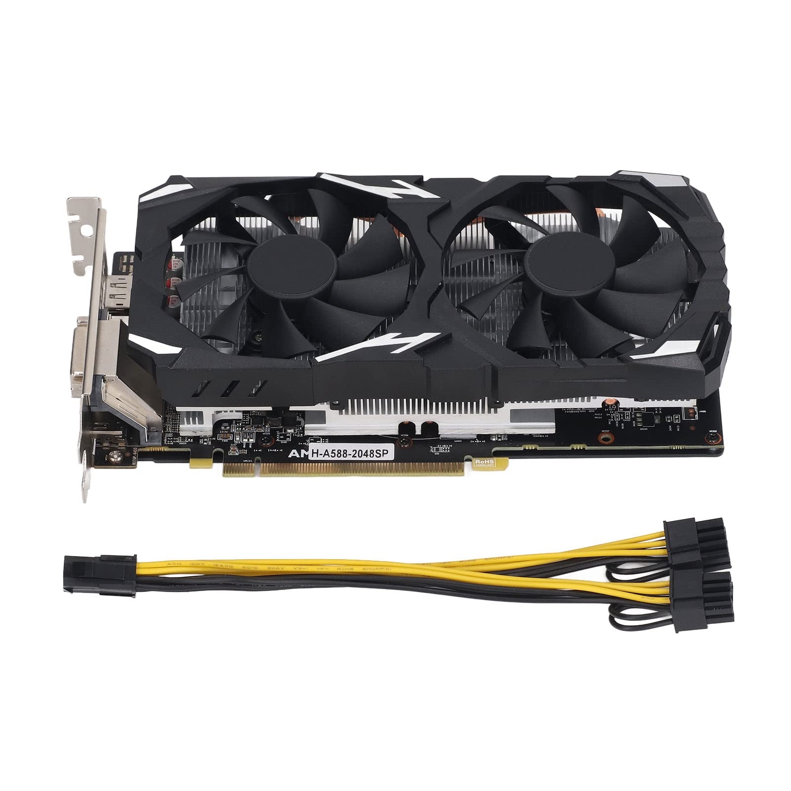 AMD Radeon RX 580 8GB GDDR5 256-Bit Gaming Graphics Card with Dual Cooling Fans - 1284/7000MHz, PCI Express 3.0, HDMI/DVI/DP Ports - Perfect for PC Gaming, VR, Video Editing & Cryptocurrency Mining