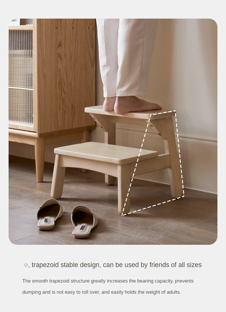 Birch Solid Wood Kids Multifunctional Low Foot Stool - Durable Step Stool for Bathroom, Kitchen, and Playroom - Perfect for Toddlers and Children