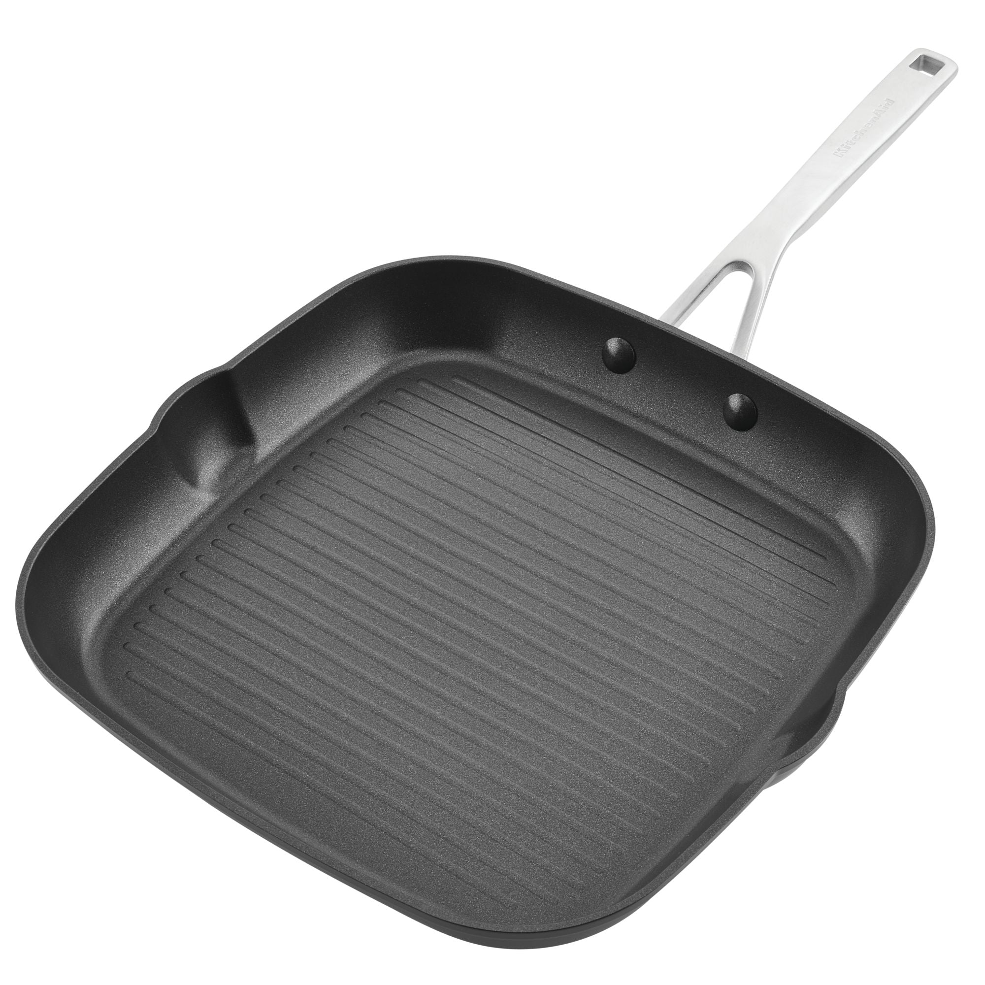 Premium 11.25 Inch Hard Anodized Induction Nonstick Square Grill Pan for Steak, Burgers & Vegetables - Perfect for Indoor & Outdoor Cooking