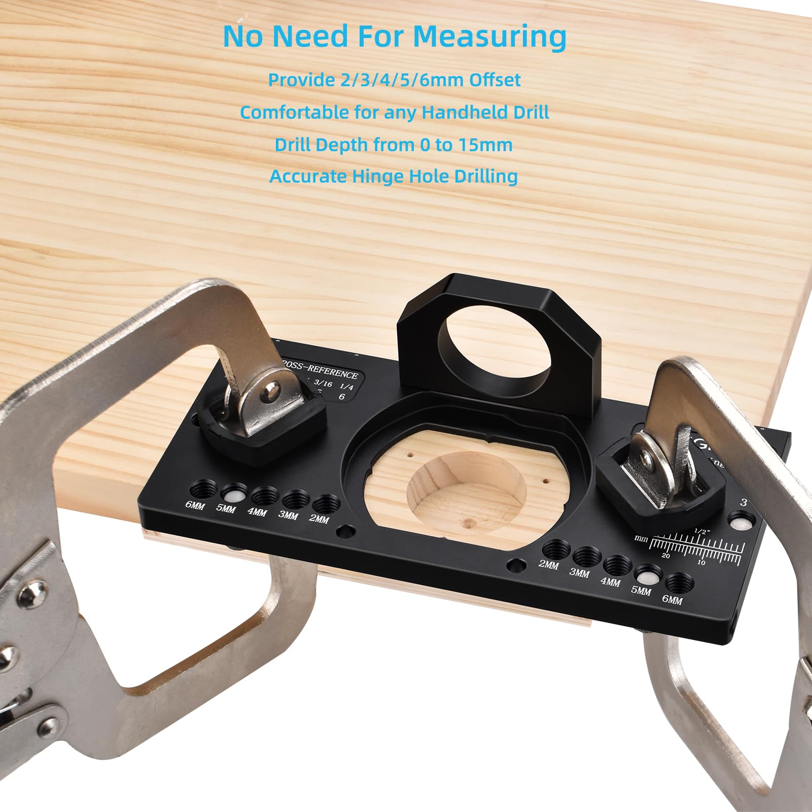 All-Metal Concealed Hinge Jig with Dust Vacuum Adapter - 35mm Cabinet Hinge Drilling Tool for Door & Cabinet Installation | Perfect for Woodworking Projects & Professional Cabinet Making