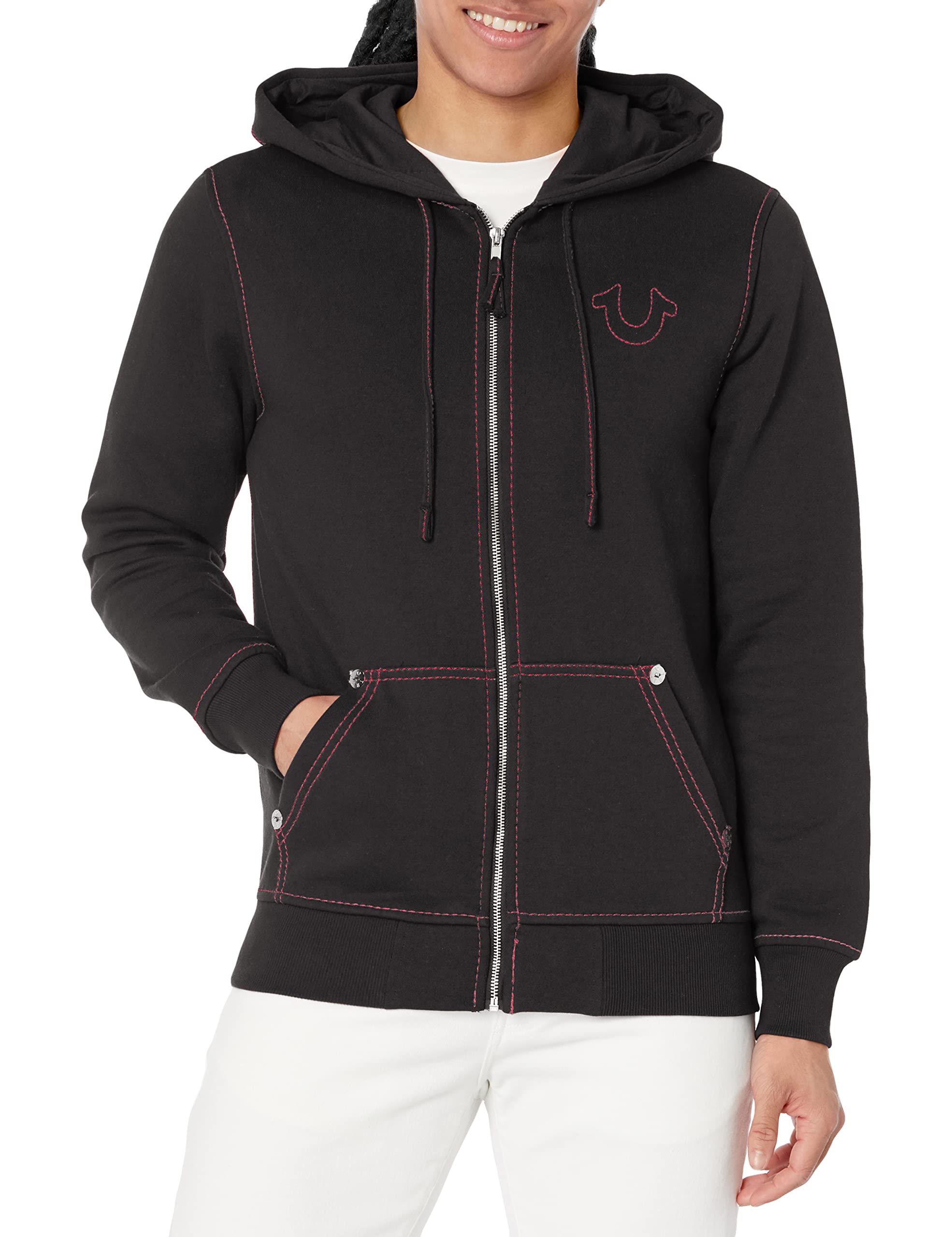 True Religion Men's Big T Zip-Up Hoodie - Stylish & Comfortable Fleece Pullover for Casual Wear & Outdoor Activities