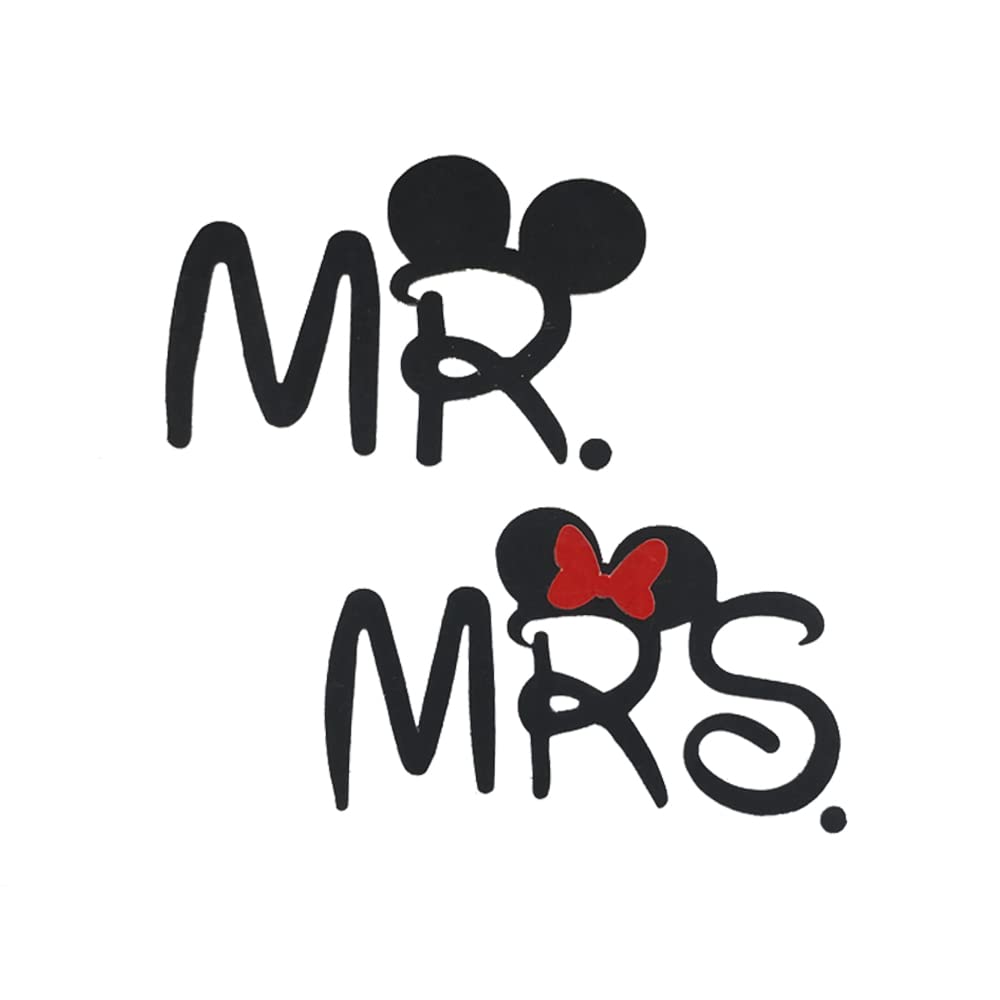 Comet Busters Couple Temporary Tattoos - Mr & Mrs Matching Set - Waterproof Fake Tattoos for Couples, Weddings & Anniversaries - Fun Body Art Stickers (BT037) for Date Nights & Romantic Getaways