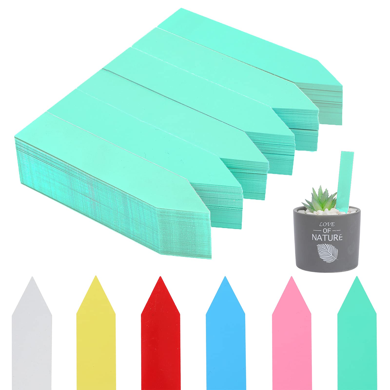 600 Pcs 4 Inch Plastic Waterproof Plant Labels - Reusable Nursery Garden Markers for Seed Pots, Flower Beds, Herb Gardens & Plant Classification (Green) - Perfect for Indoor/Outdoor Gardening & Organizing