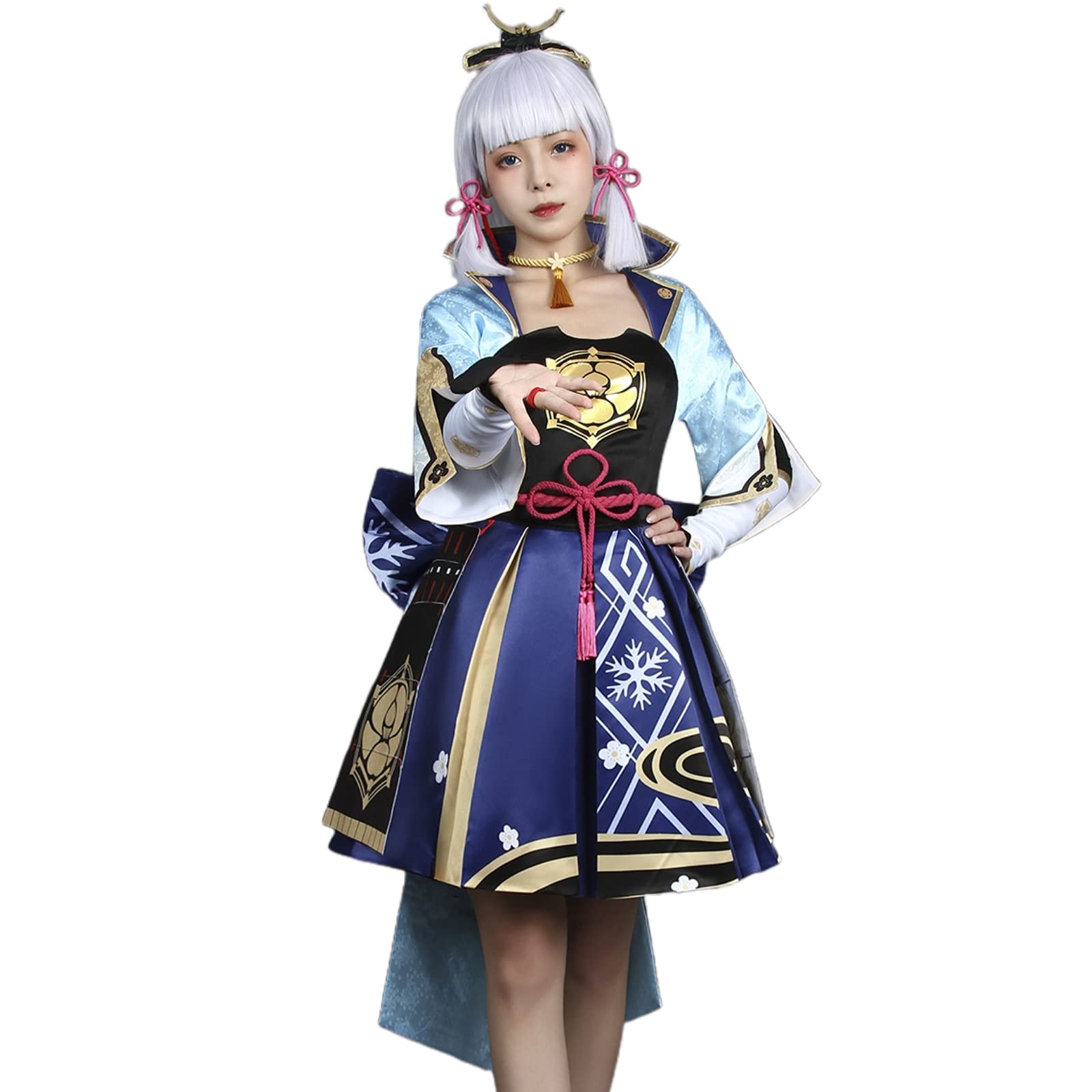 Genshin Impact Ayaka Kamisato Cosplay Costume for Women - Elegant Traditional Japanese Kimono Dress with Accessories | Perfect for Halloween, Cosplay Events, Anime Conventions & Themed Parties
