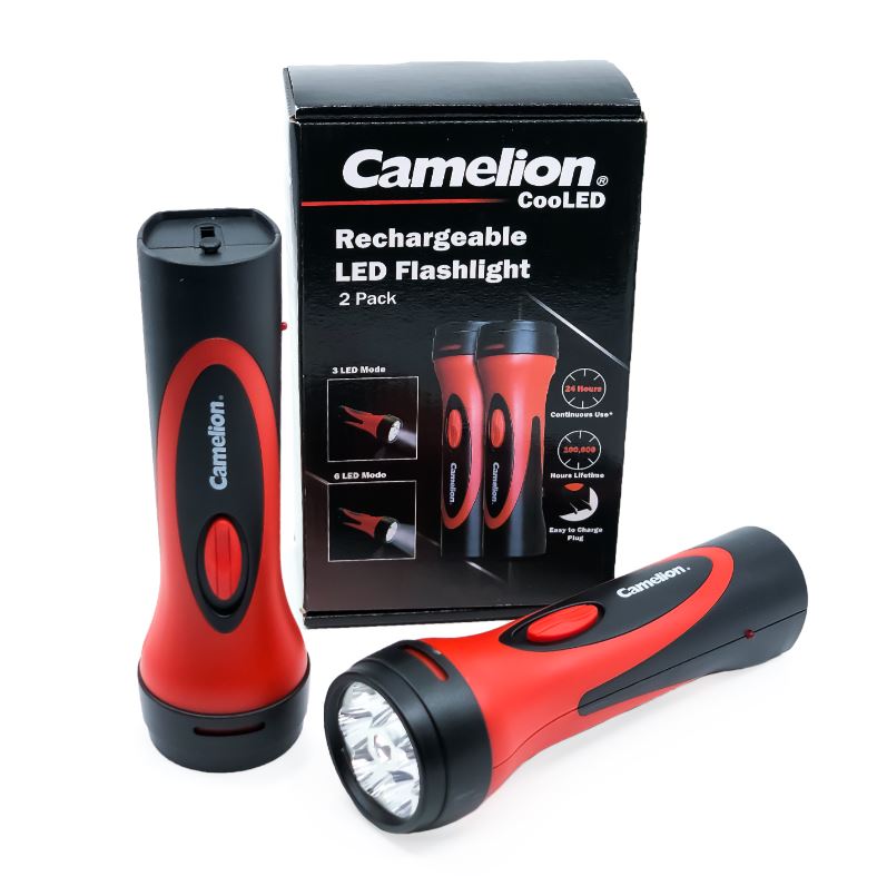 2 Pack Rechargeable Emergency Flashlight - Waterproof & Long-Lasting for Power Outages, Camping, Hiking & Home Safety
