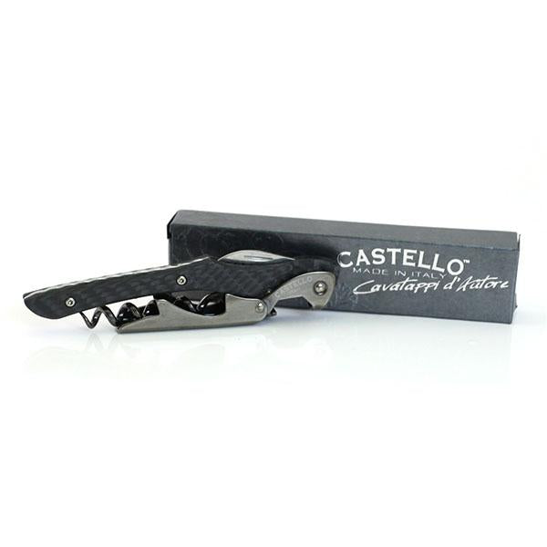 Castello™ Carbon Fiber Wine Bottle Opener - Premium Corkscrew with Ergonomic Handle for Easy Opening - Perfect for Home Bars, Wine Tasting, and Gifts for Wine Lovers