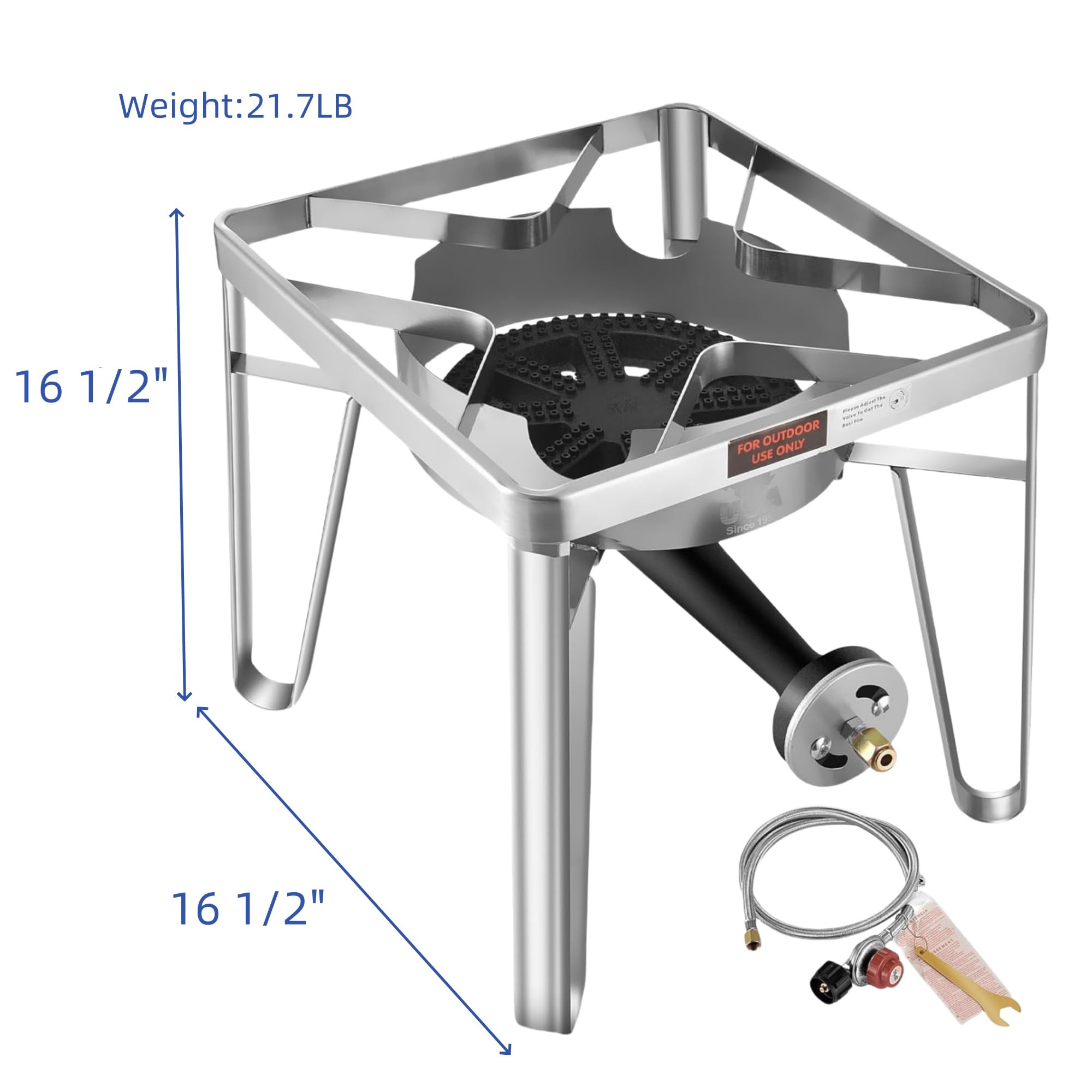 **ARC 52QT Stainless Steel Turkey Fryer Pot with Propane Burner Kit – Outdoor Cooking, Seafood Boil, Crawfish Boil, Home Brewing & Tamale Steamer – Includes Basket & Steamer Rack – Perfect for Backyard BBQs, Camping & Large Gatherings**