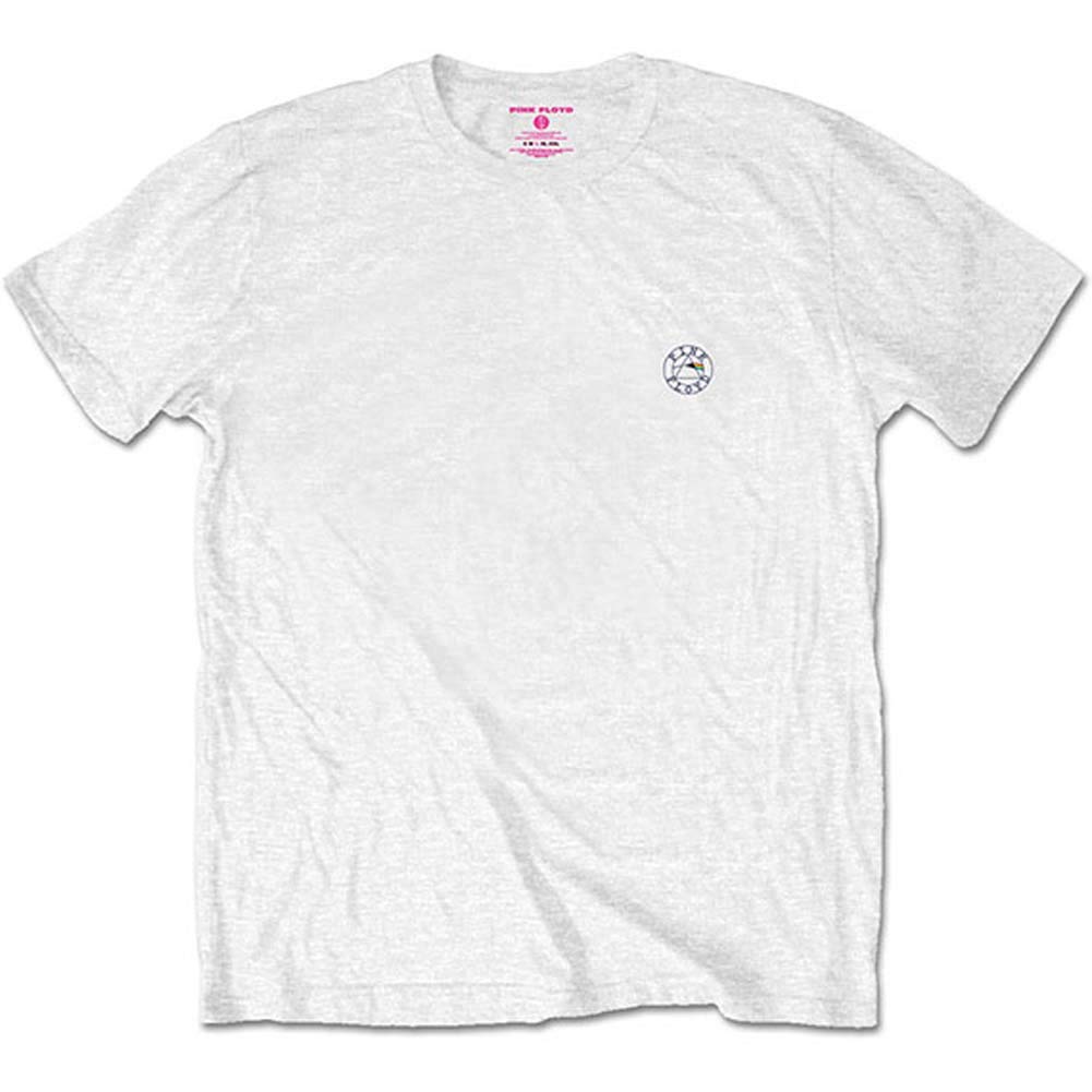 Pink Floyd Men's Slim Fit T-Shirt - Carnegie Hall Back Print - Small White - Vintage Rock Band Tee for Concerts & Casual Wear