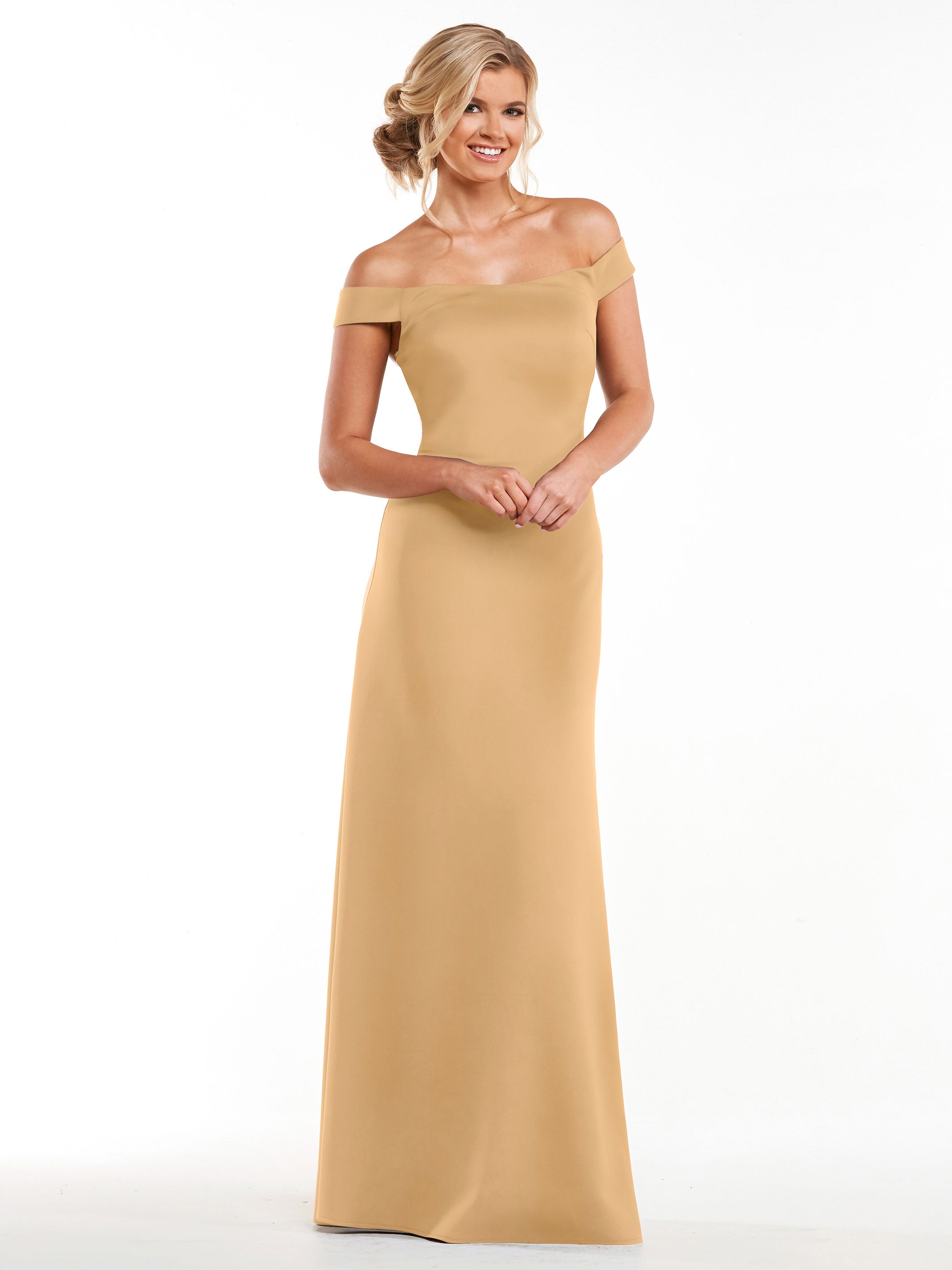 Elegant Off The Shoulder Sheath Bridesmaid Dress - Double Knit Fabric for Weddings, Parties & Formal Events