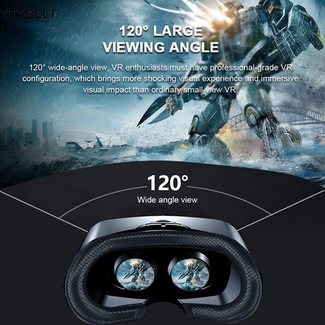 3D VR Headset with Bluetooth Controller - Compatible with iPhone 13 Pro Max/13 Pro/13/12/11, Samsung Galaxy S21, Huawei & Xiaomi Series - Immersive Virtual Reality Gaming & Movie Experience for Home Entertainment
