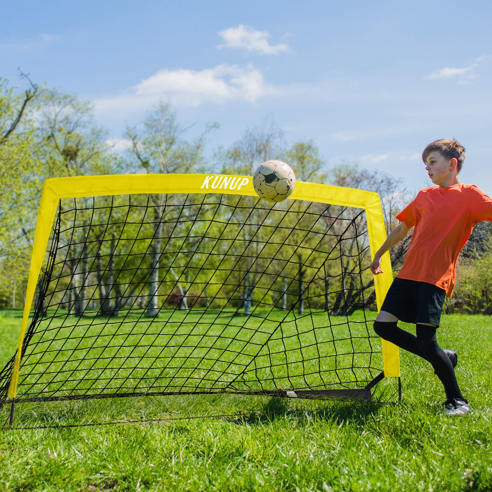 Foldable Soccer Goal for Kids & Adults - 5x3, 6x4, 9x5 FT Portable Soccer Net with Carrying Bag - Perfect for Backyard Practice, Youth Training & Outdoor Sports Games