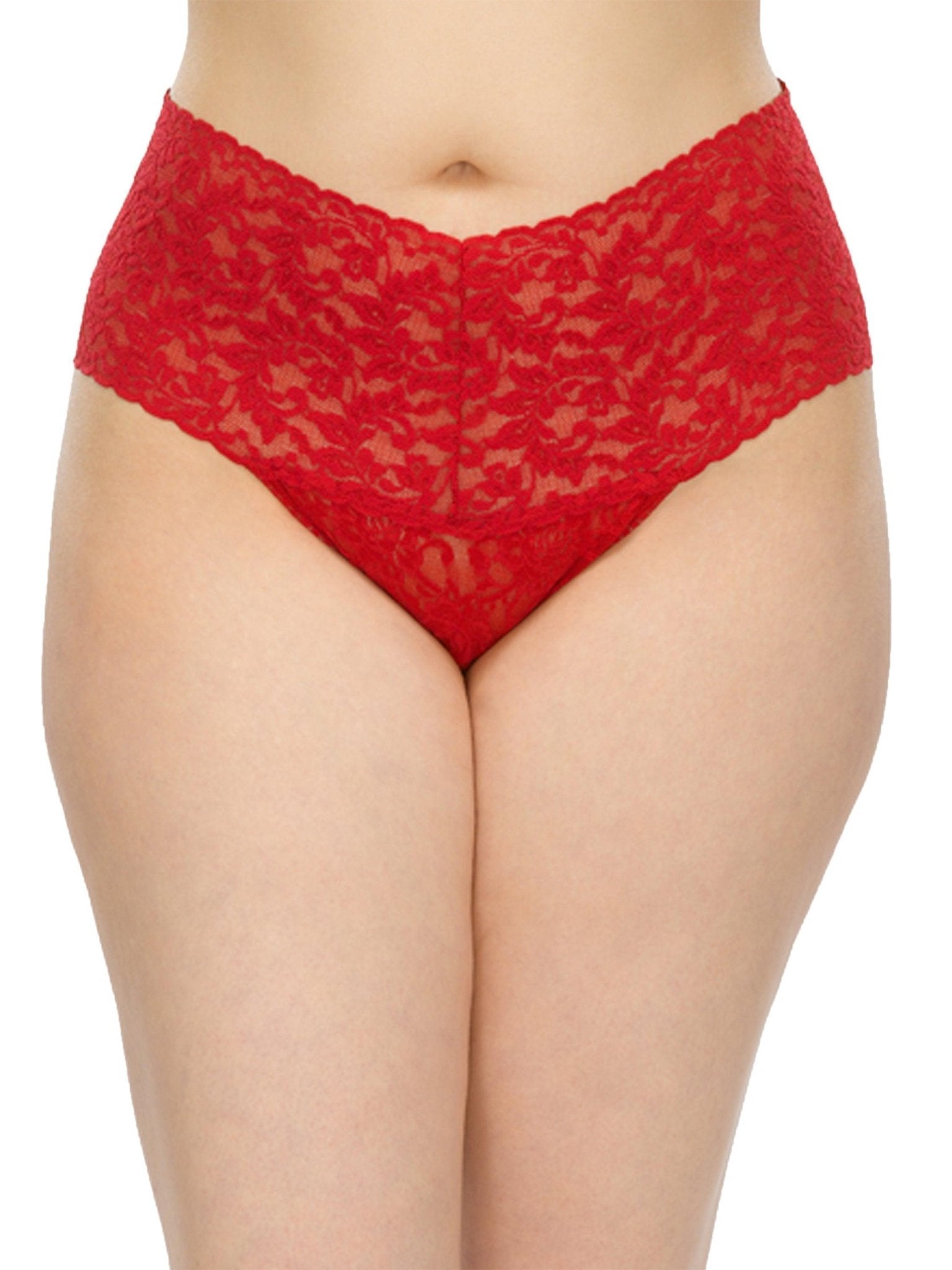 Plus Size Retro Lace Thong Panties - Comfortable High Waist Underwear for Women | Perfect for Everyday Wear & Special Occasions